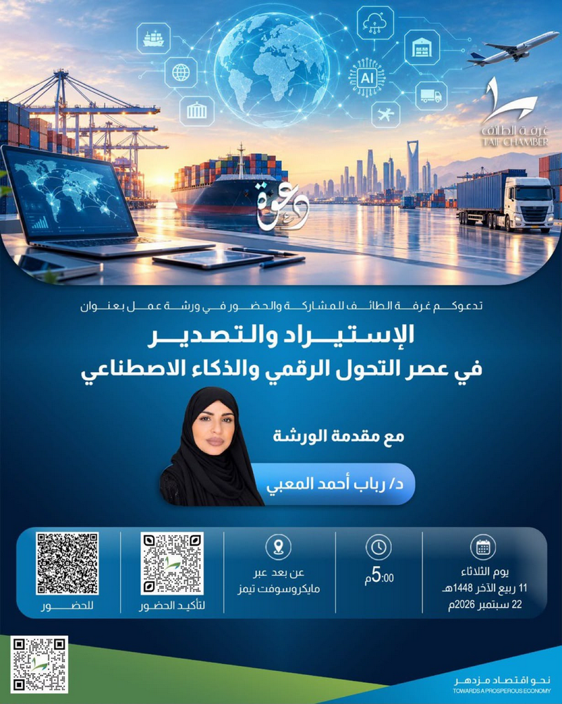 الاستيراد والتصدير في عصر التحول الرقمي والذكاء الاصطناعي .. تقديم د. رباب أحمد المعبي