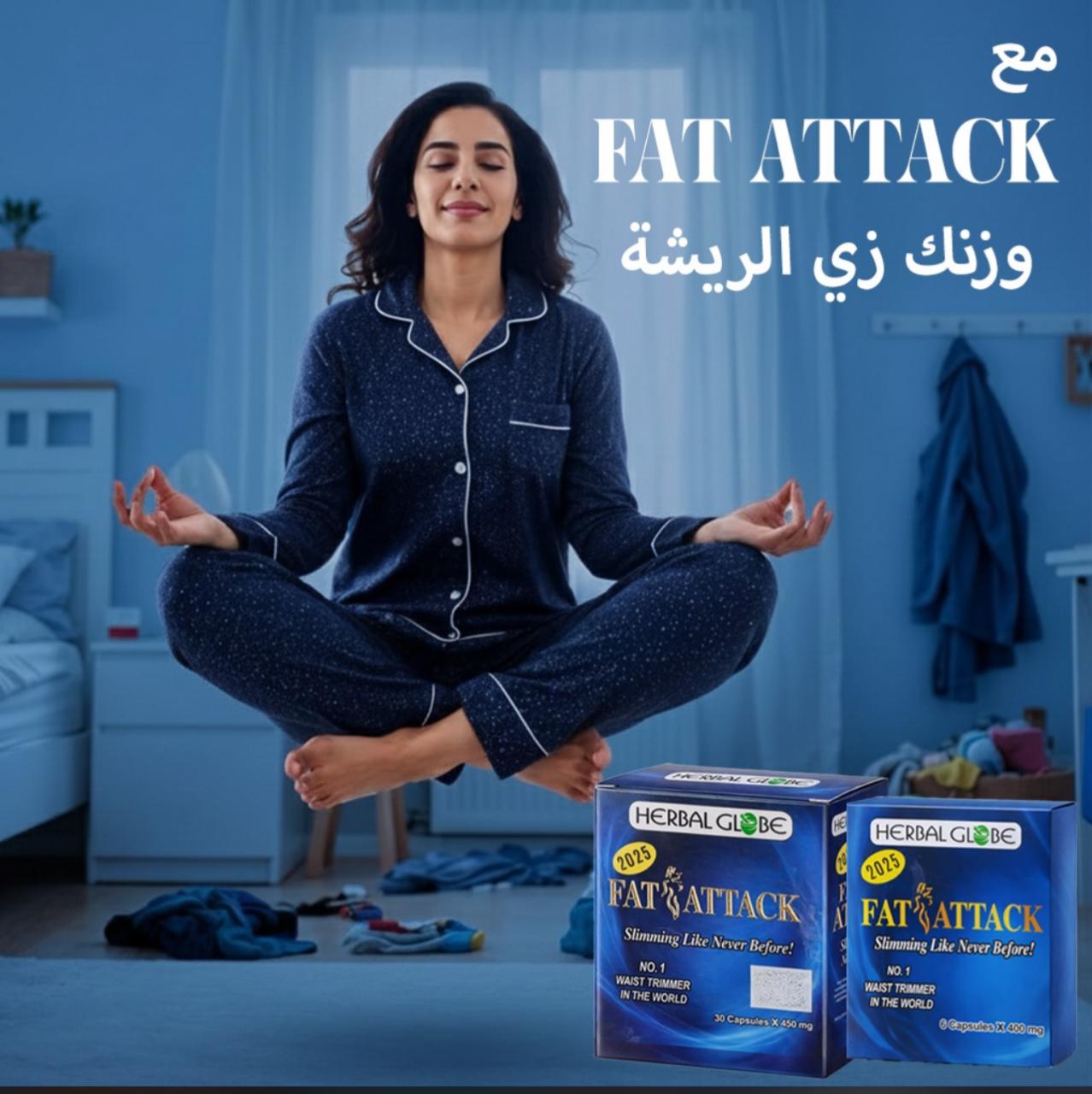 كبسولات فات اتاك للتخسيس FAT ATTACK مكمل غذائي مصمم خصيصًا لدعم فقدان الوزن بفعالية وأمان