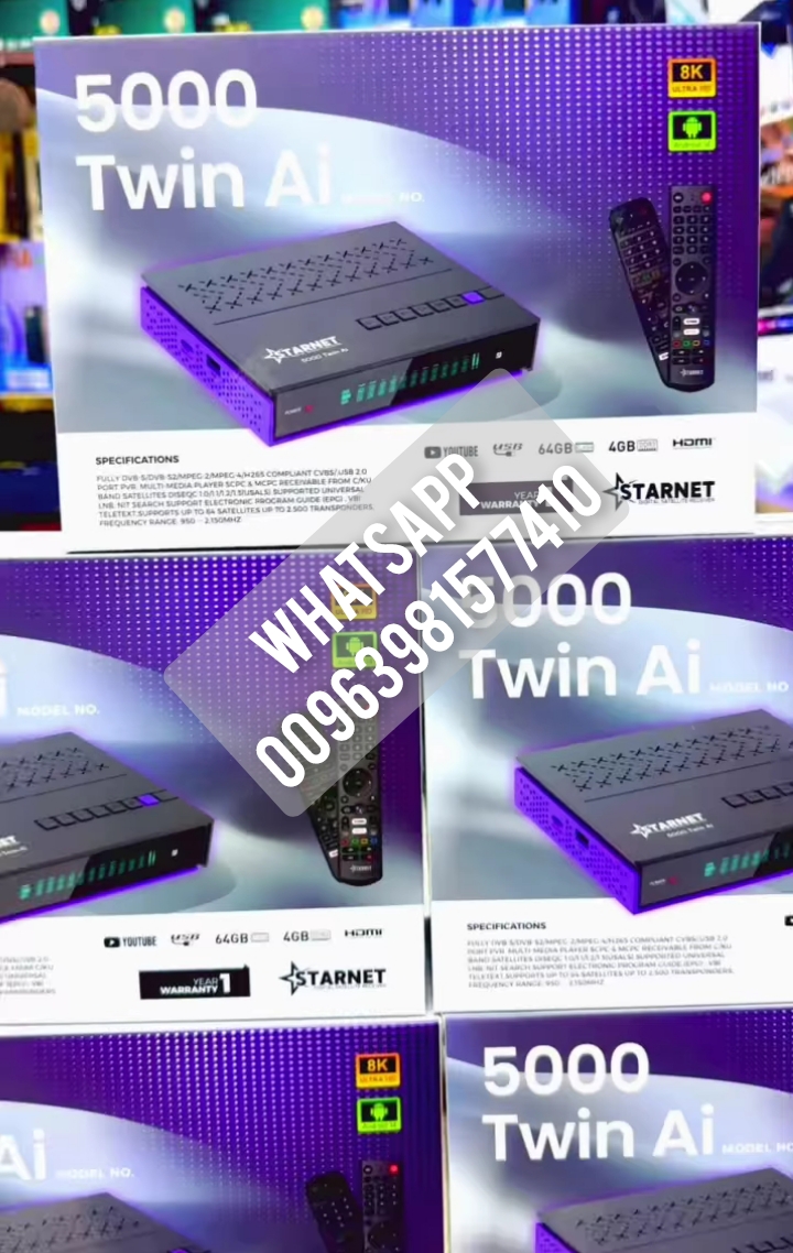 STARNET 5000 TWIN AI 8K ANDROID FOREVER CPU AMLOGIC S905 X5 STARNET 5000 TWIN AI 8K ANDROID FOREVER 