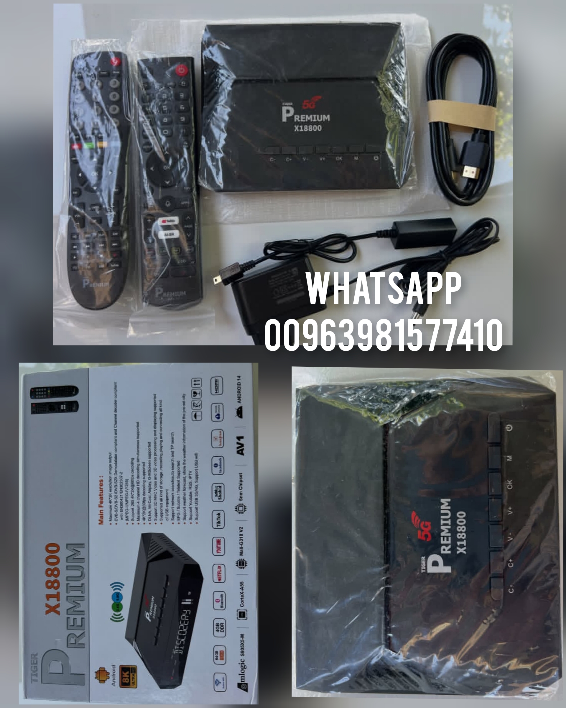 PREMIUM X18800 AI-SR 8K ANDROID FOREVER SATELLITE RECEIVER - رسيفر بريميوم 2026 
