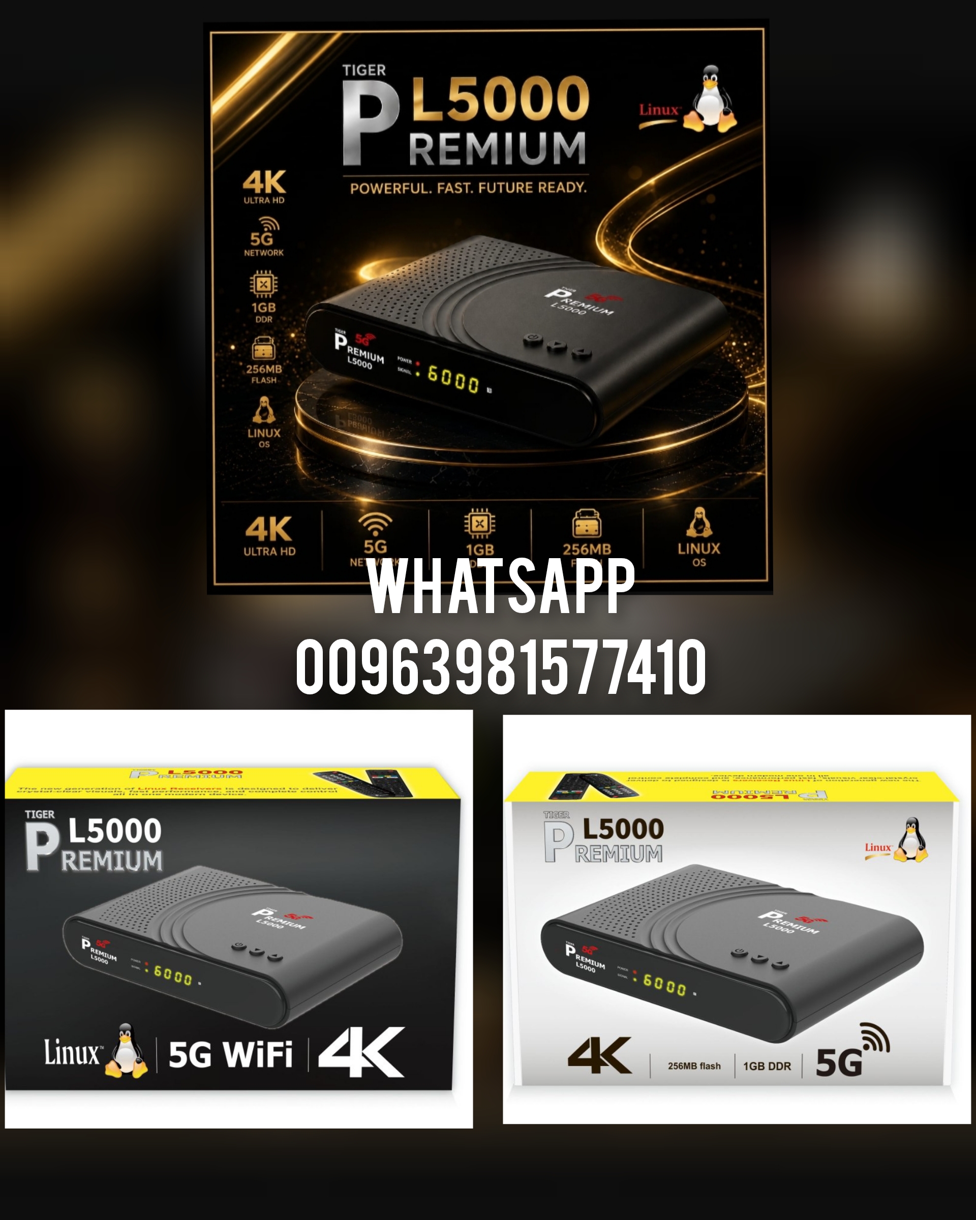  Tiger Premium L5000 Linux 4K New 2026 CPU Montage MC2653 - بريميوم 2026