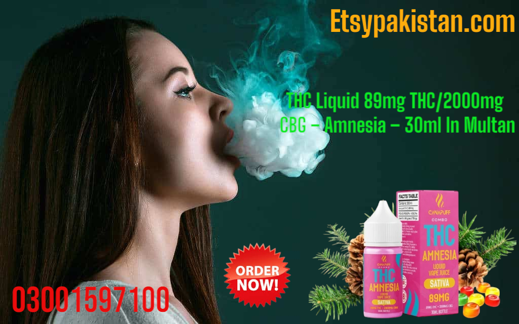 Branded THC Liquid 89mg THC/2000mg CBG – Amnesia – 30ml In Okara=03001597100