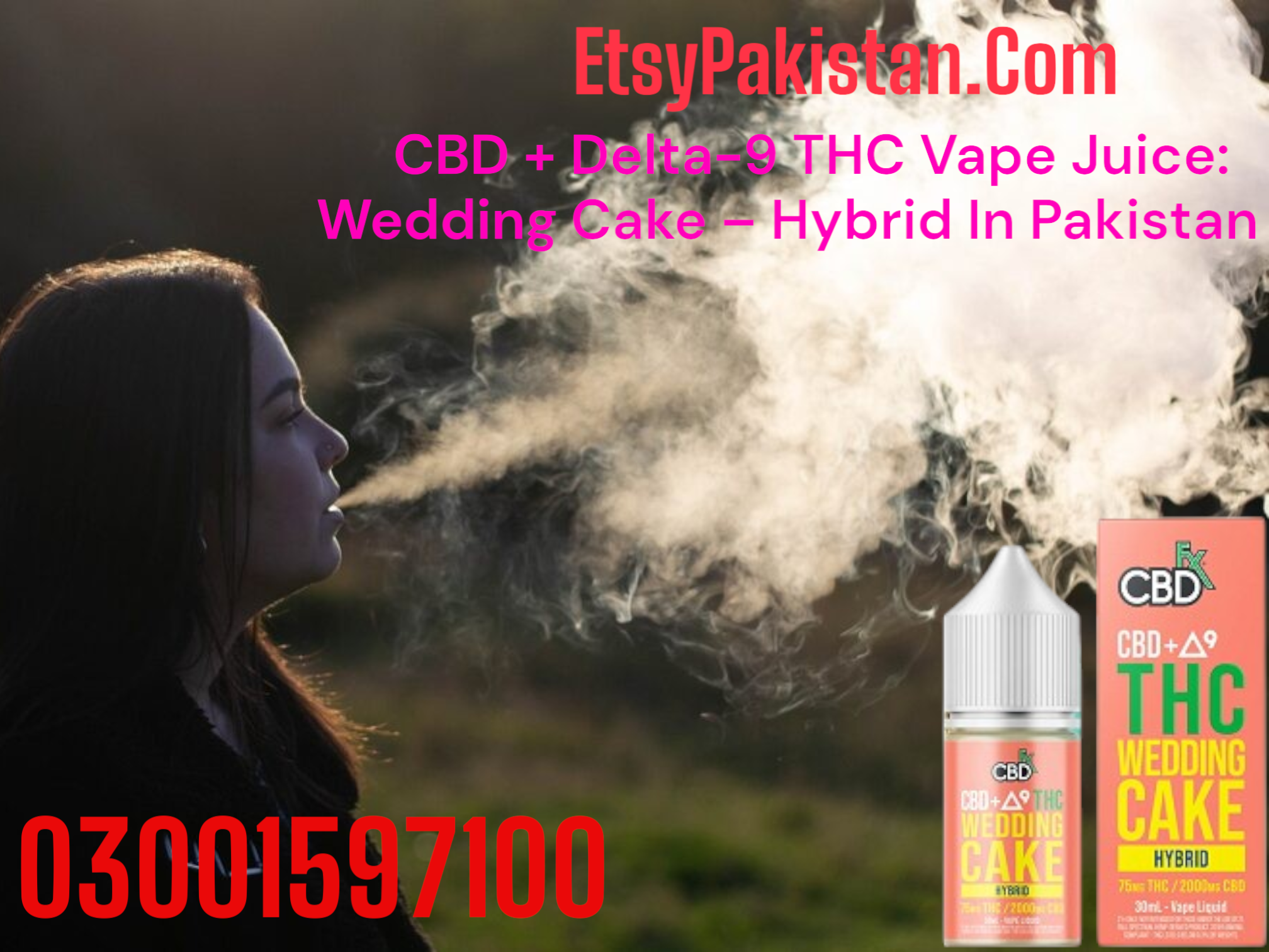 Brand CBD + Delta-9 THC Vape Juice: Wedding Cake – Hybrid In Faisalabad=03001597100