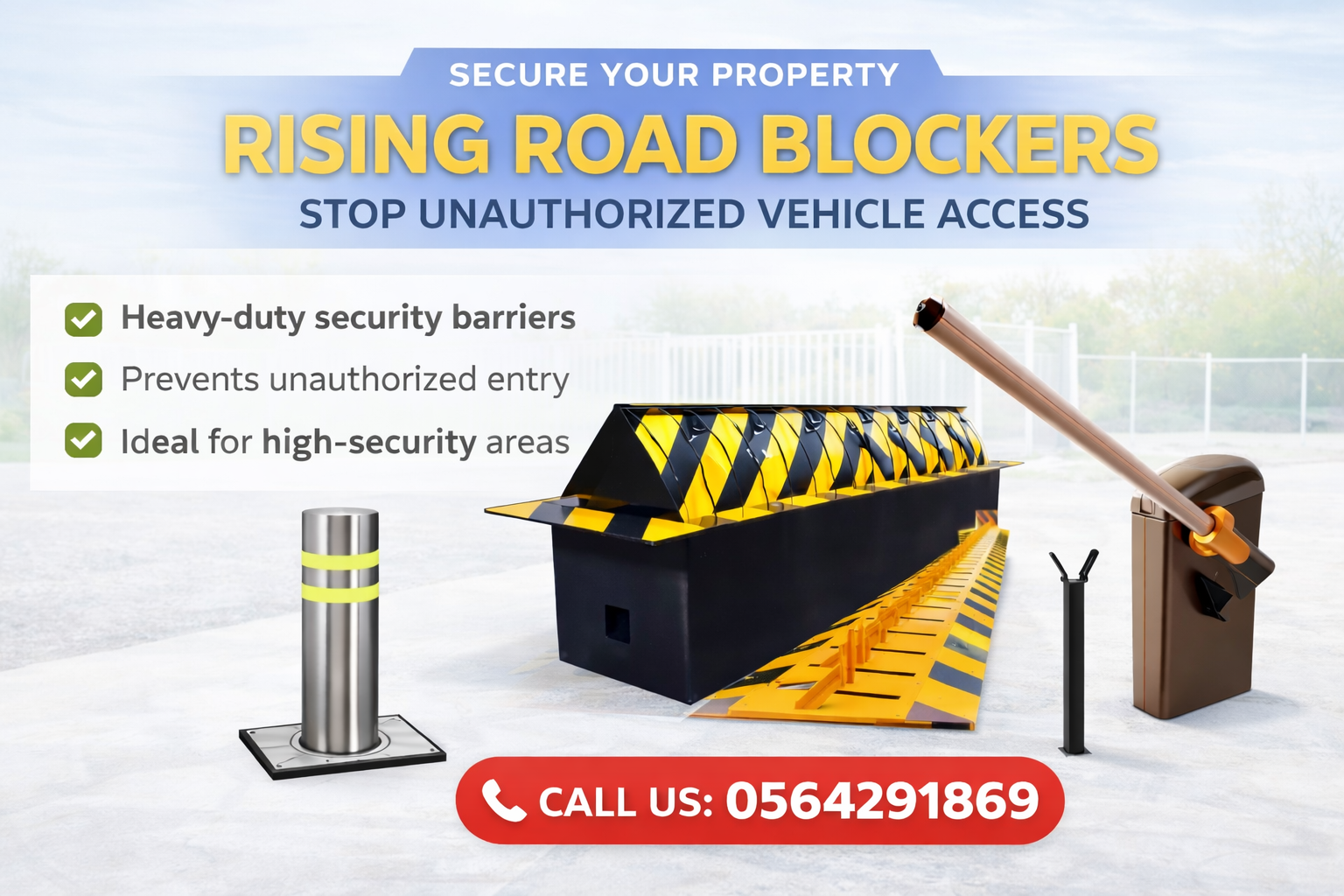 سعر المصدات الامنية الهيدروليكية سطحية ودائرية تركيب وصيانة بالرياض