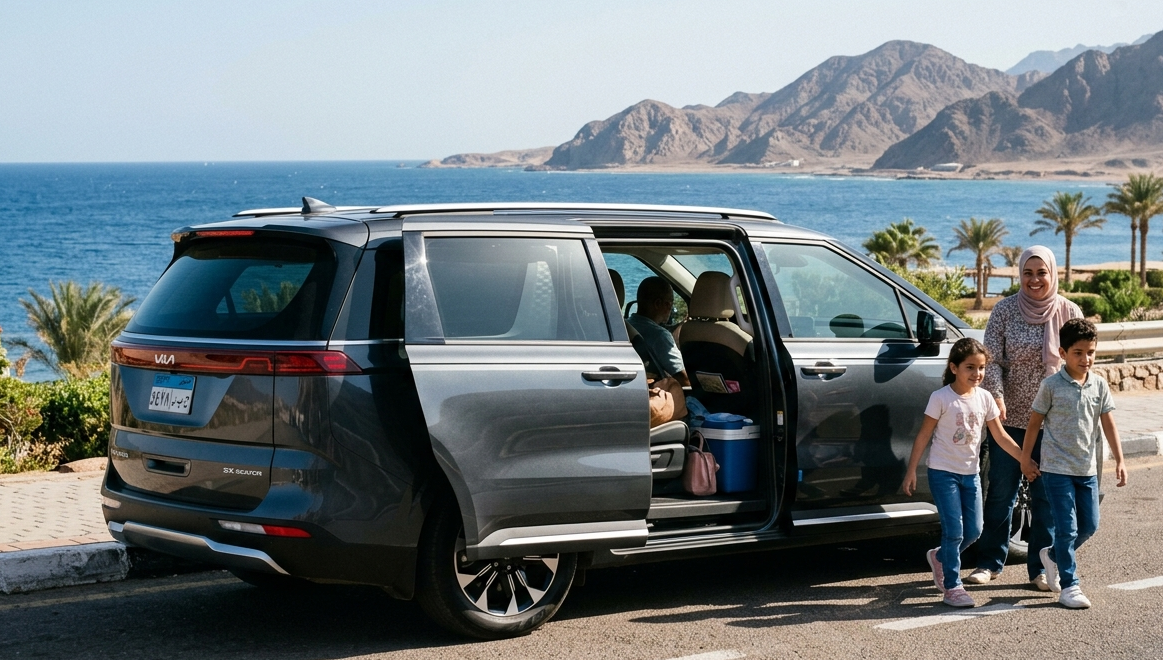 Kia Carnival 9-Seater Rental | Borg El Arab Airport to Hilton Alexandria