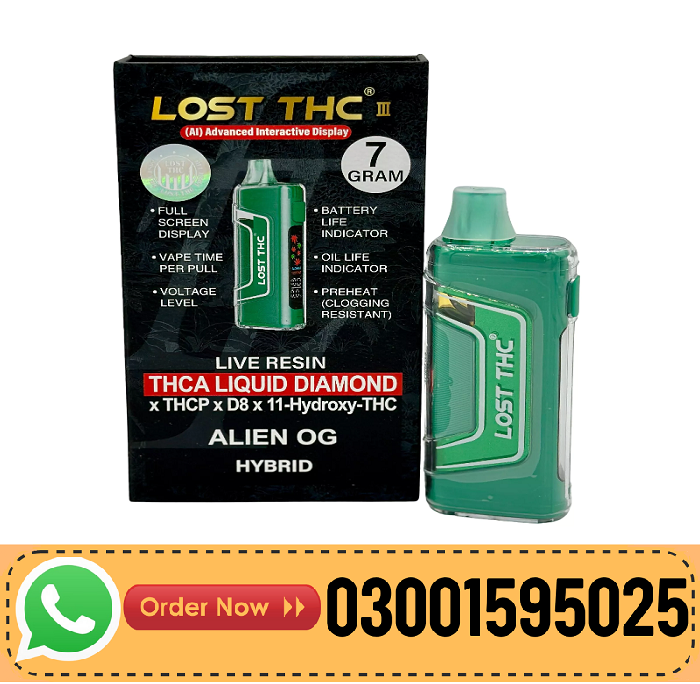 Lost THC V3 Liquid Diamonds 7G Disposable | Premium Live Resin Vape Pakistan