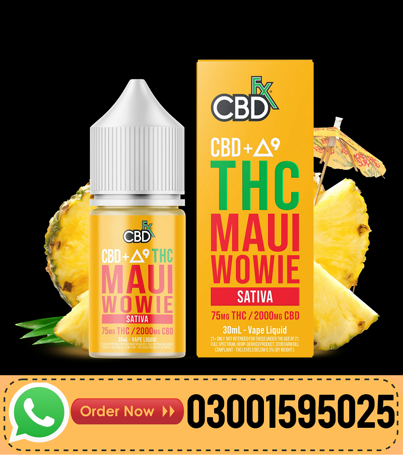  New Brand Delta-9 THC + CBD Vape Juice: Maui Wowie (Sativa) In Dera Ghazi Khan=03001595025