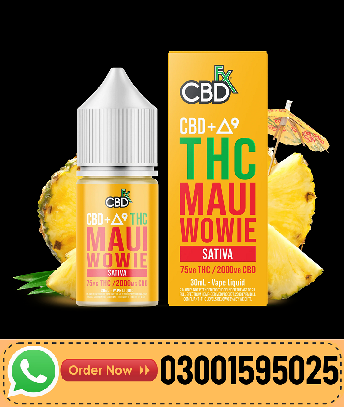 Experience Pure Bliss with Delta-9 THC + CBD Vape Juice: Maui Wowie (Sativa) In Pakistan