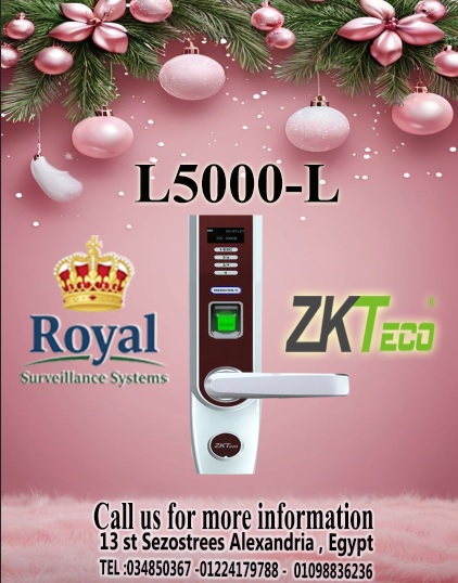 يُعد ZKTeco L5000 قفلًا ذكيًا متقدمًا يجمع بين تقنيات التعرف على بصمة الإصبع وكلمة المرور