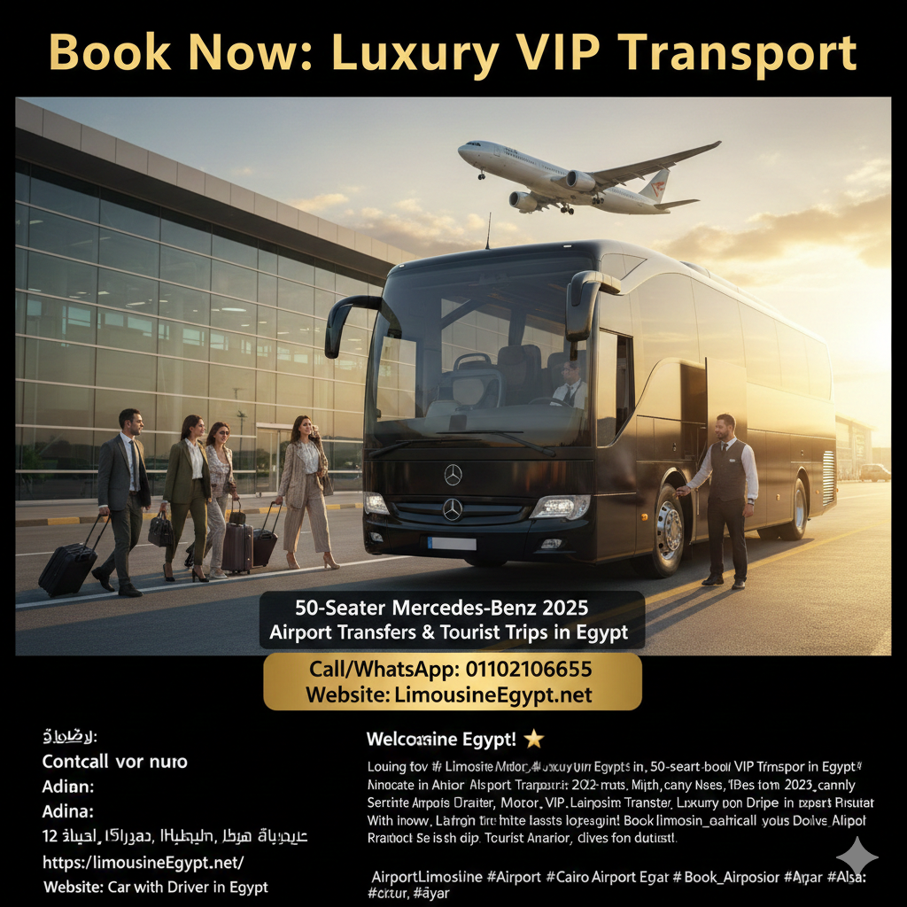 Luxuriöser Gruppentransport: Mercedes Reisebus (50 Sitze) 2025 mit Fahrer für Flughafentransfers und