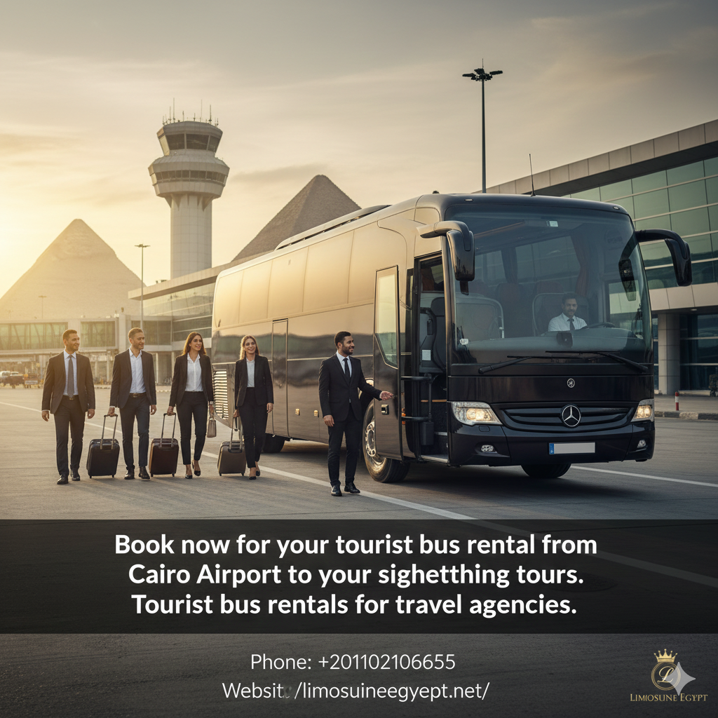 Book a Mercedes 50-Seater Tourist Bus for Airport Limo & Sightseeing in Egypt