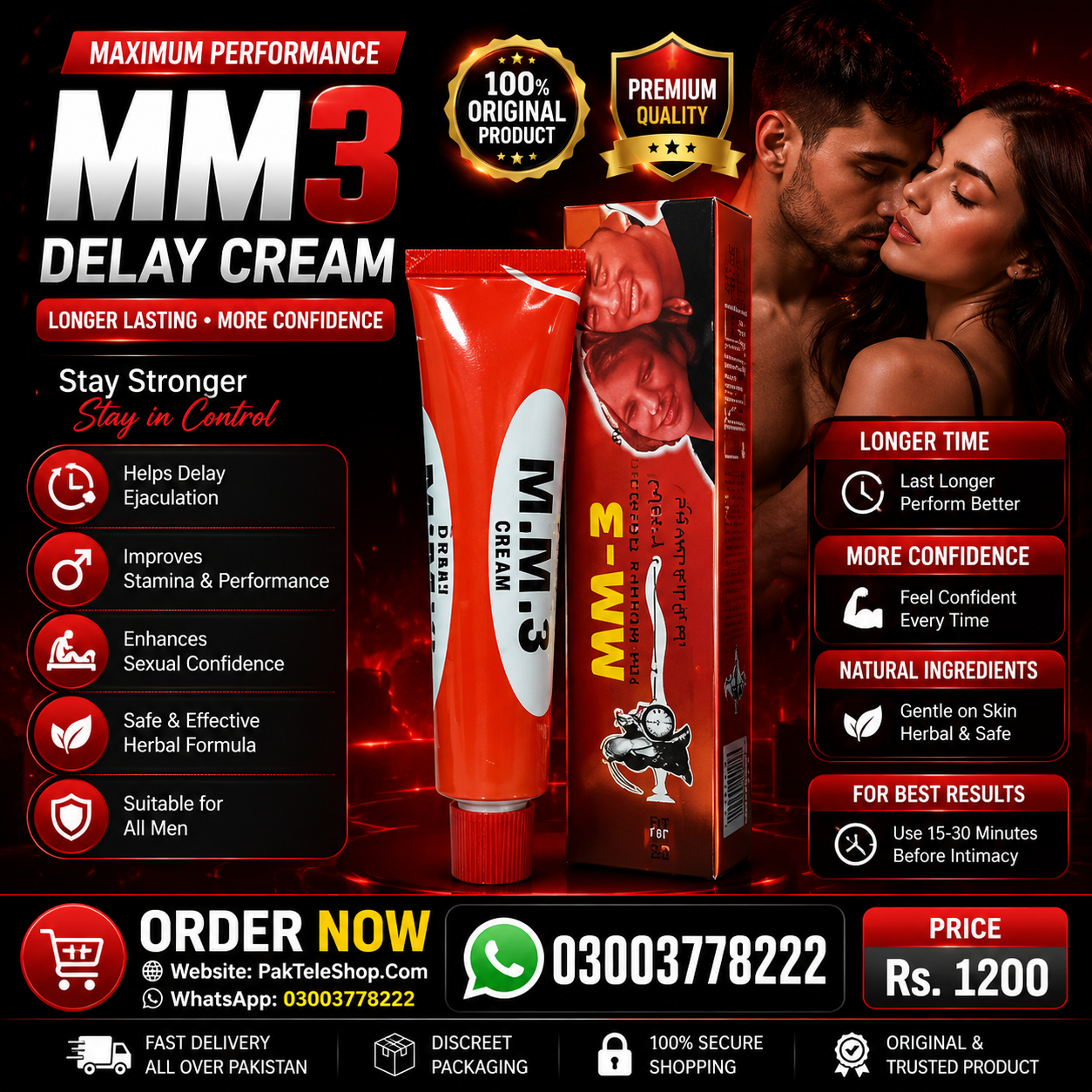 MM3 Timing Cream Original External Cream Available Online in Pakistan