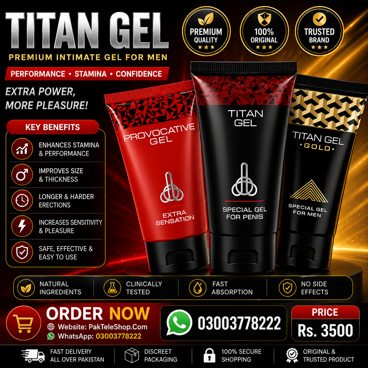 Titan Gel Price in Pakistan | Original External Gel with Nationwide Delivery