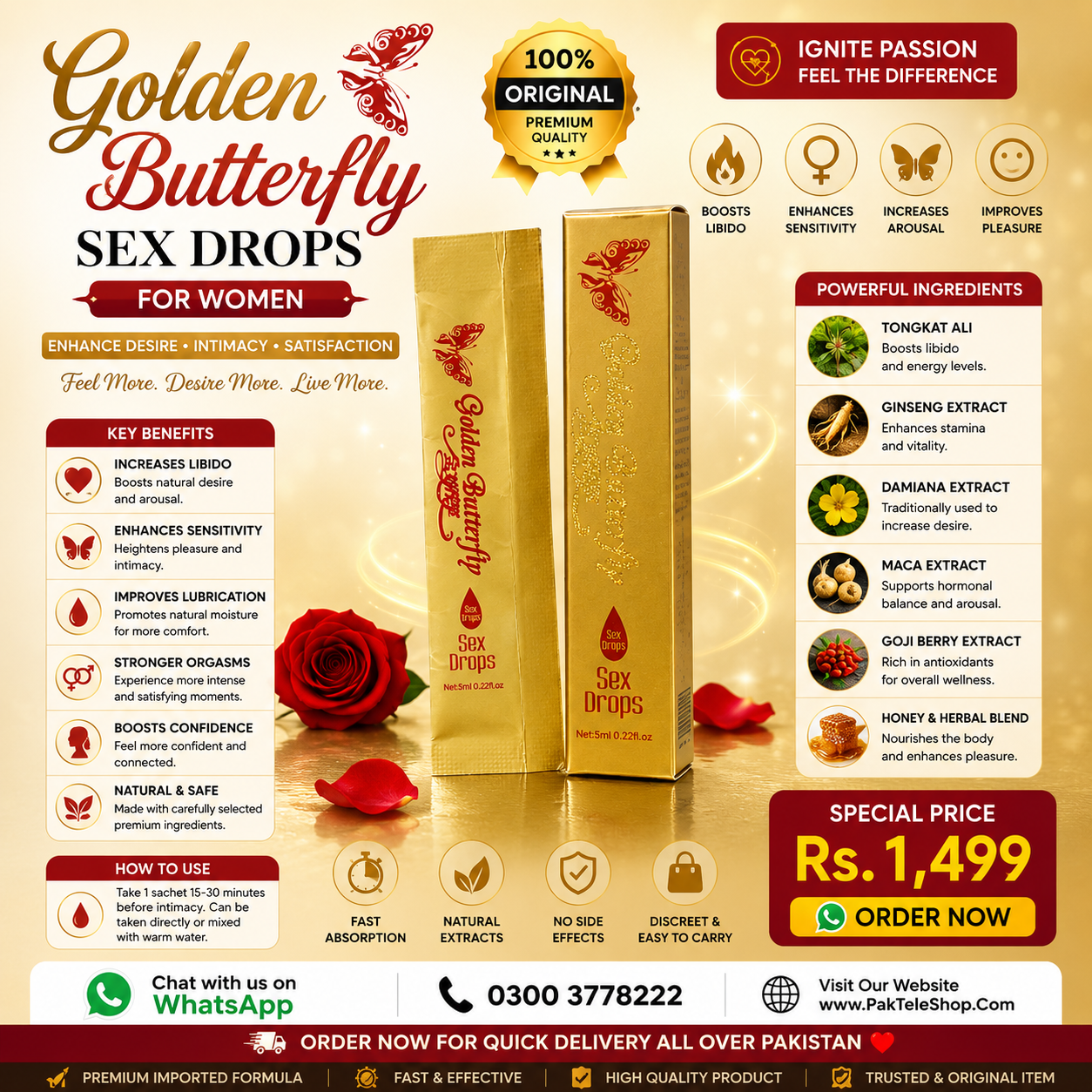 Golden Butterfly Sex Drops Price In Pakistan / PakTeleShop.com