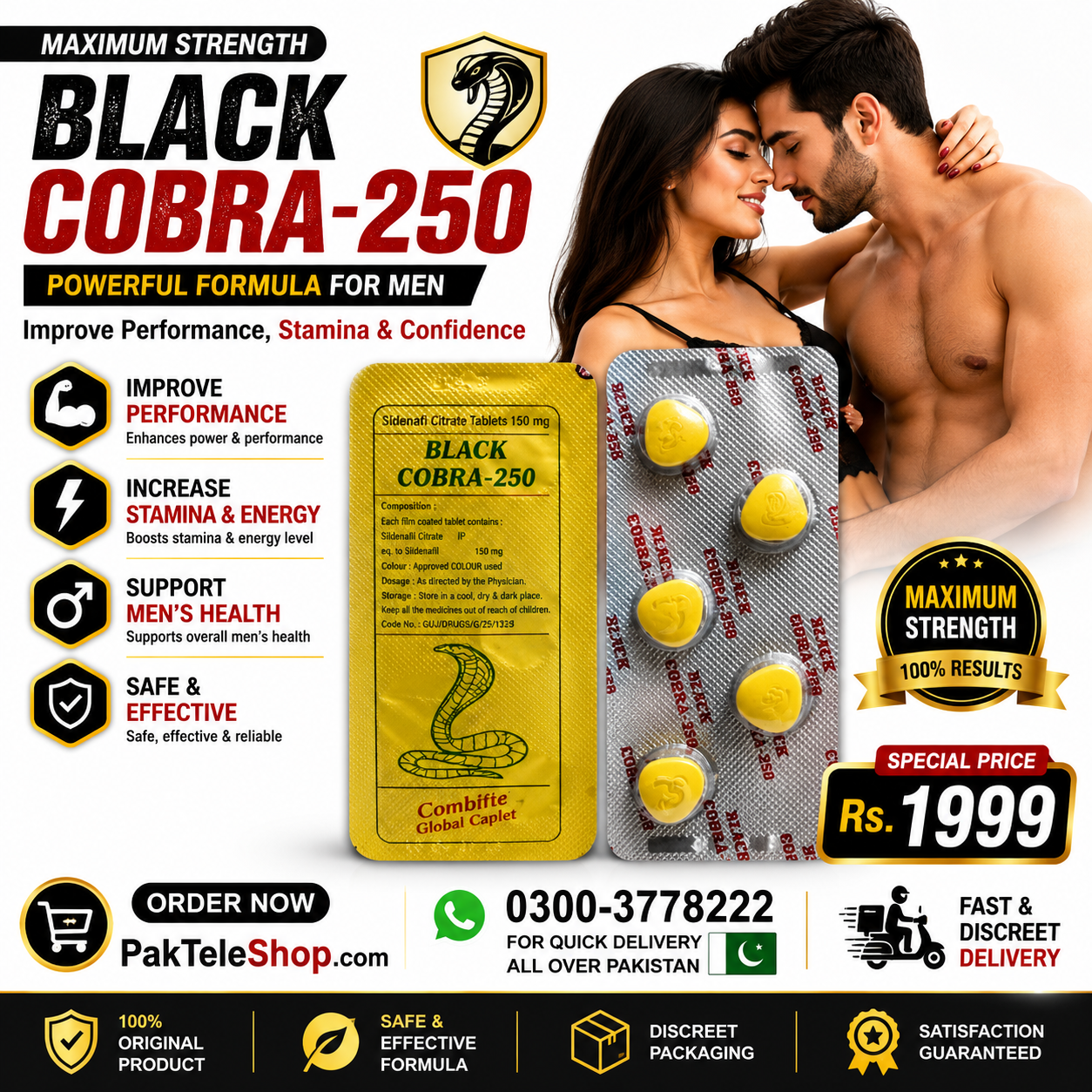 Buy Black Cobra Tablets 250mg In Pakistan At Starting Price Of Rs 1199 PKR