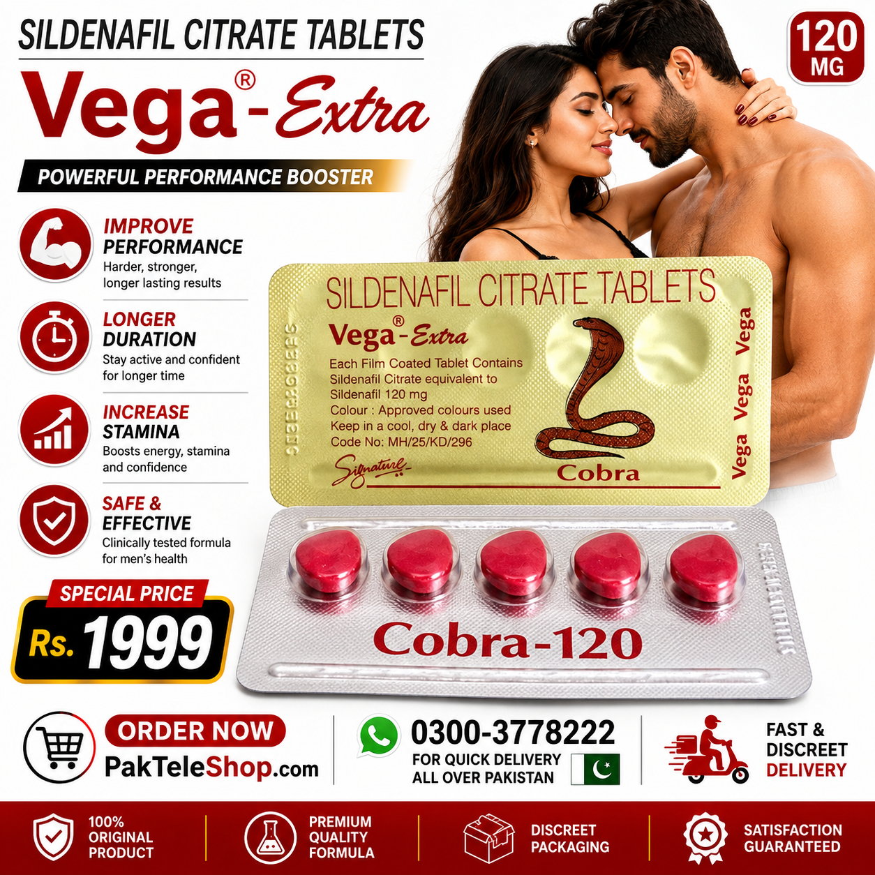 Cobra Tablets For Men 120mg in Pakistan For Sale 0300-3778222
