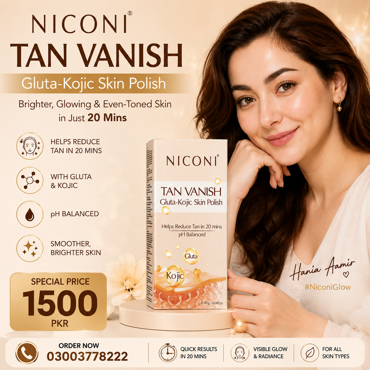 Niconi Tan Vanish Gluta Kojic Skin Polish Price In Pakistan Bahawalpur ALL product available now 