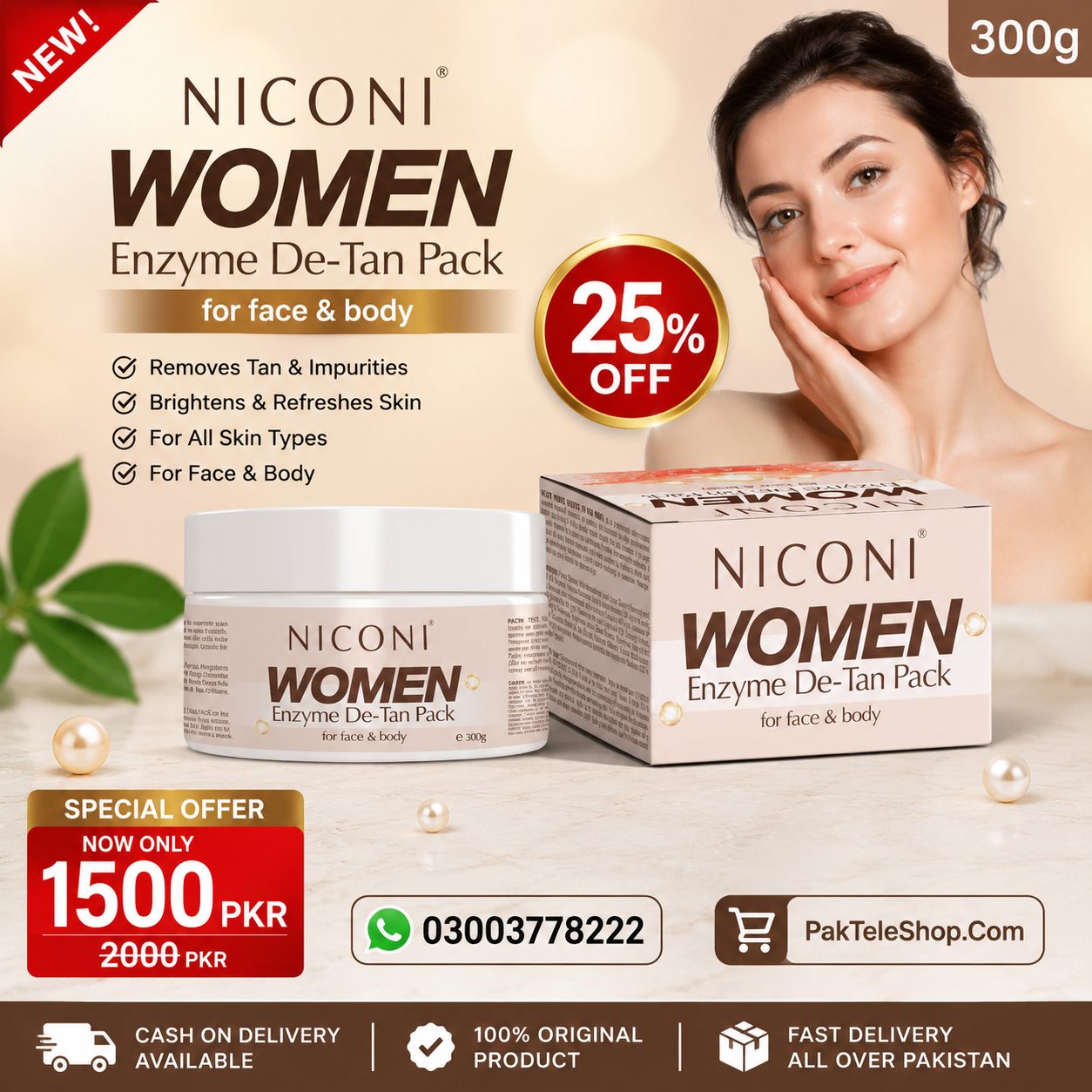Niconi Women Enzyme De-Tan Pack Price In Pakistan | PakTeleShop - Beast Cream In Pakistan