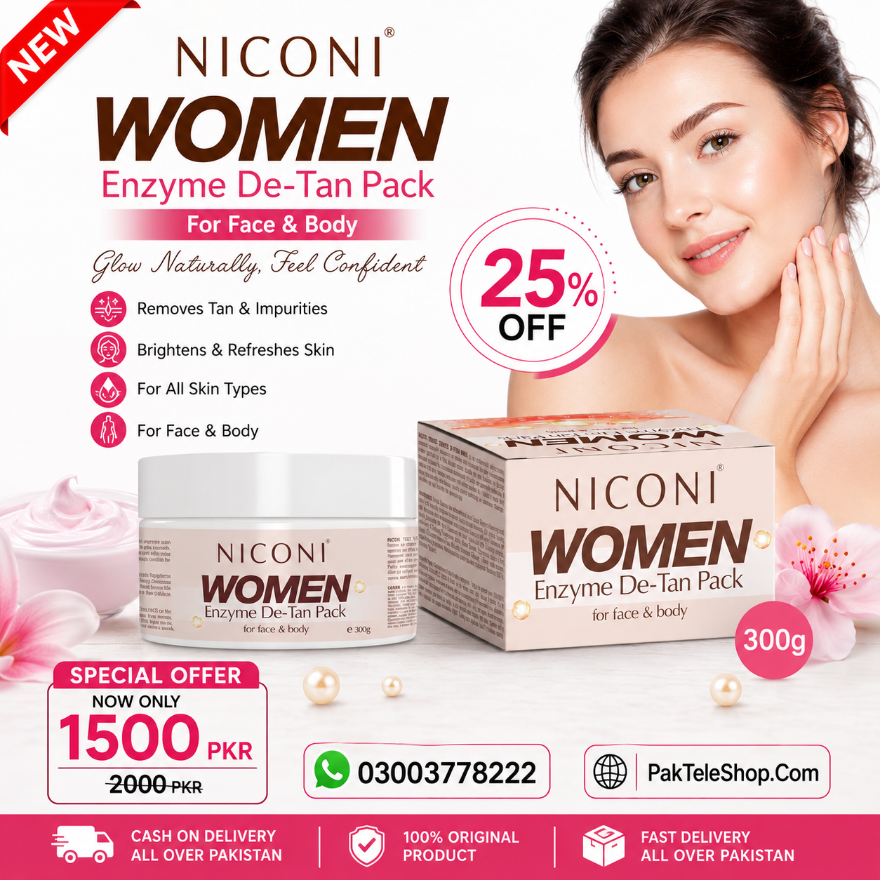 Niconi Women Enzyme De-Tan Pack In Pakistan | PakTeleShop