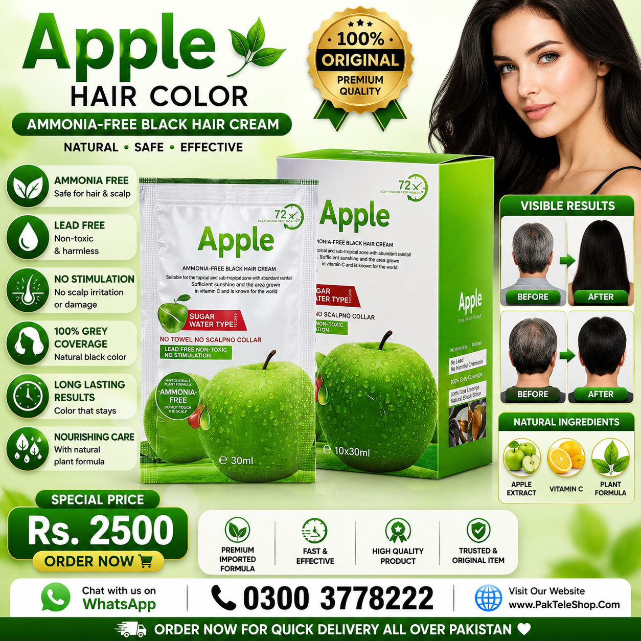 Apple Hair Color Pouch Price in Pakistan | Original Hair Color | PakTeleShop