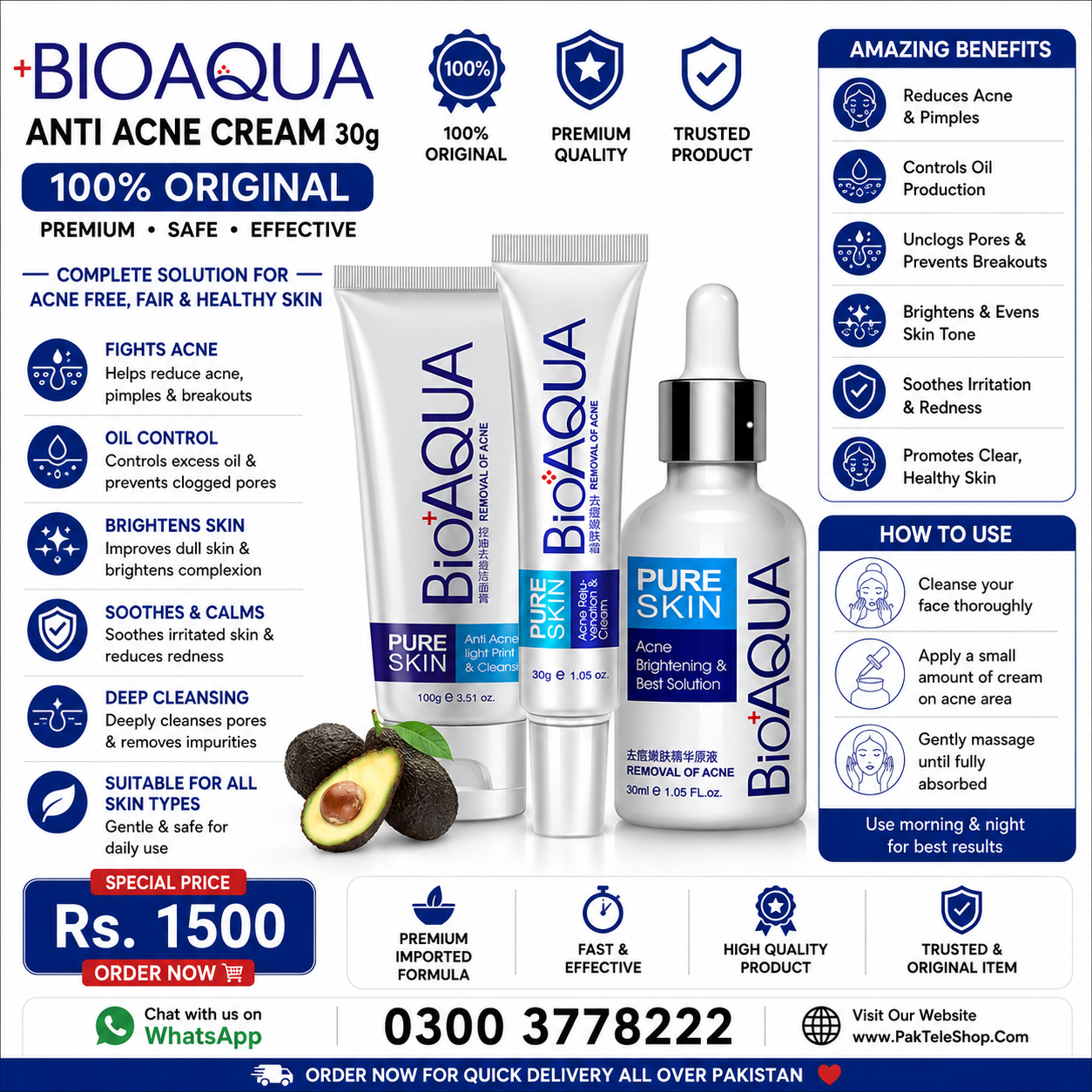 Bioaqua Anti-Acne Cream Price in Pakistan | Buy Original Bioaqua Skincare Online | PakTeleShop