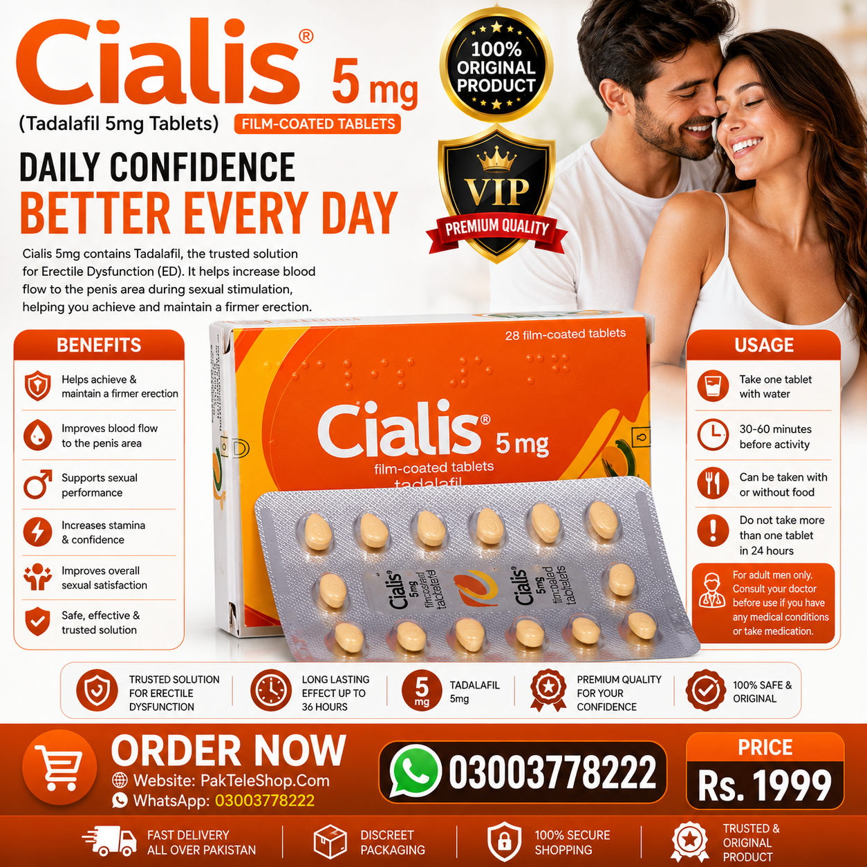Cialis ( 5mg ) Tablets Price In Pakistan | Best Tablets