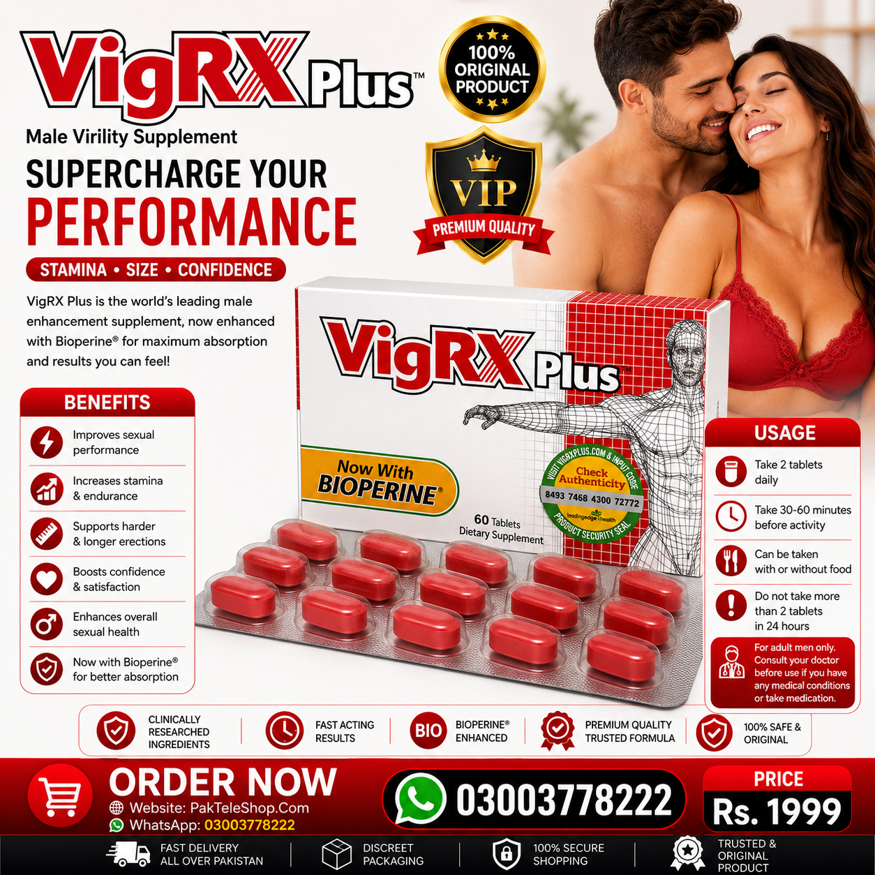 VigRX Plus 60 Tablets Price In Pakistan | PakTeleShop - Trusted & Original Item