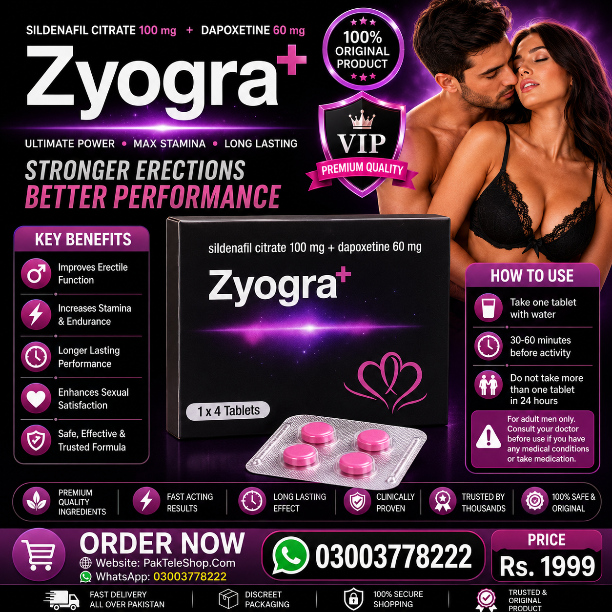 Zyogra Plus Tablets Price in Pakistan – Original Imported Product