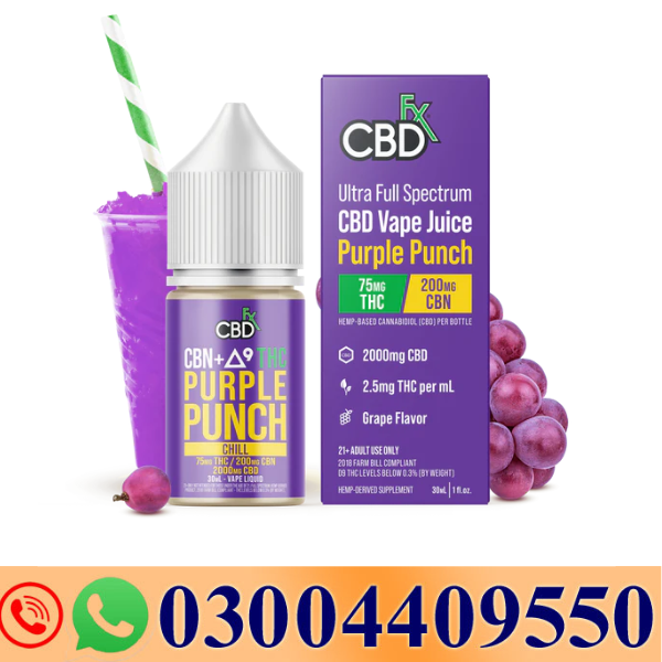 Purple Punch Indica CBDfx CBN + Delta 9 THC Vape Juice In Mirpur -03004409550-Darazshops.com