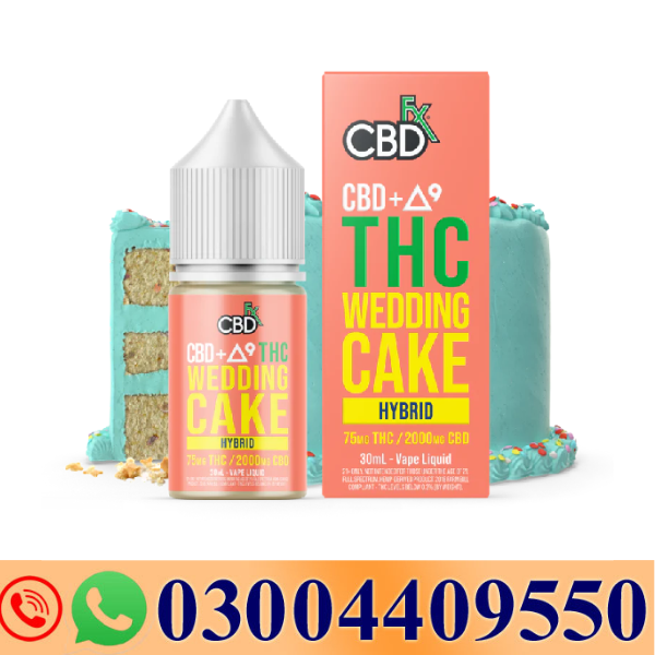 THC Vape Juice: CBD + Delta-9 Wedding Cake – Hybrid In Pakistan-03004409550-Darazshops.com