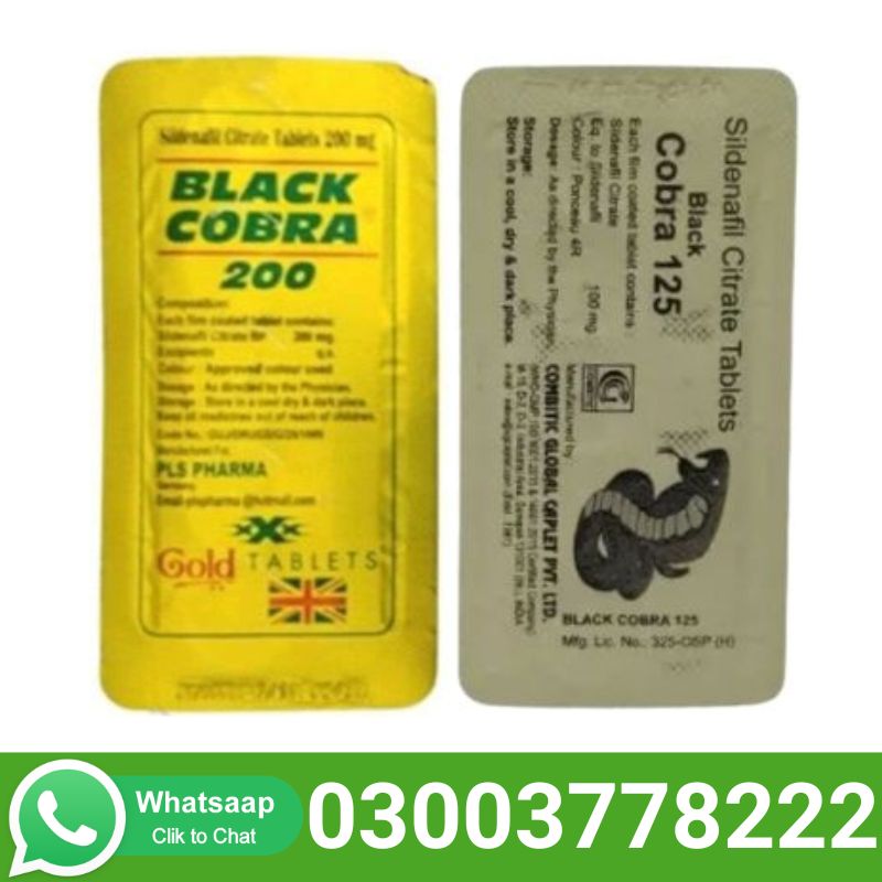 Black Cobra Tablets 120mg, 125mg, 150mg, 200mg & 250mg in Pakistan