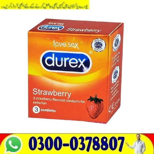 Durex Strawberry Flavor Condom 3’s Pack in Mingora Buy Now