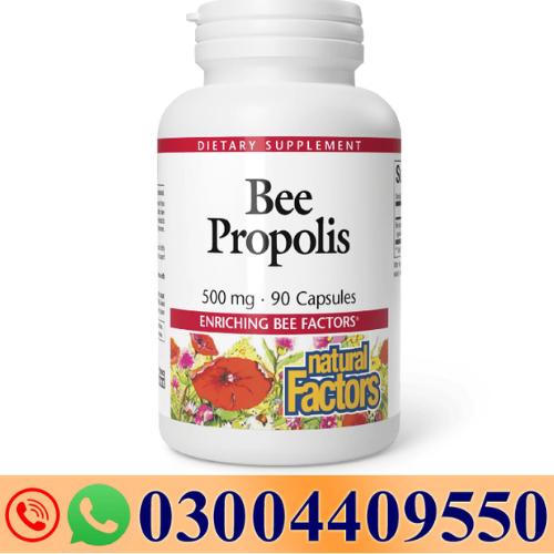 Natural Factors Bee Propolis 500 mg 90 Capsules In Sialkot-03004409550 -Darazshops.com