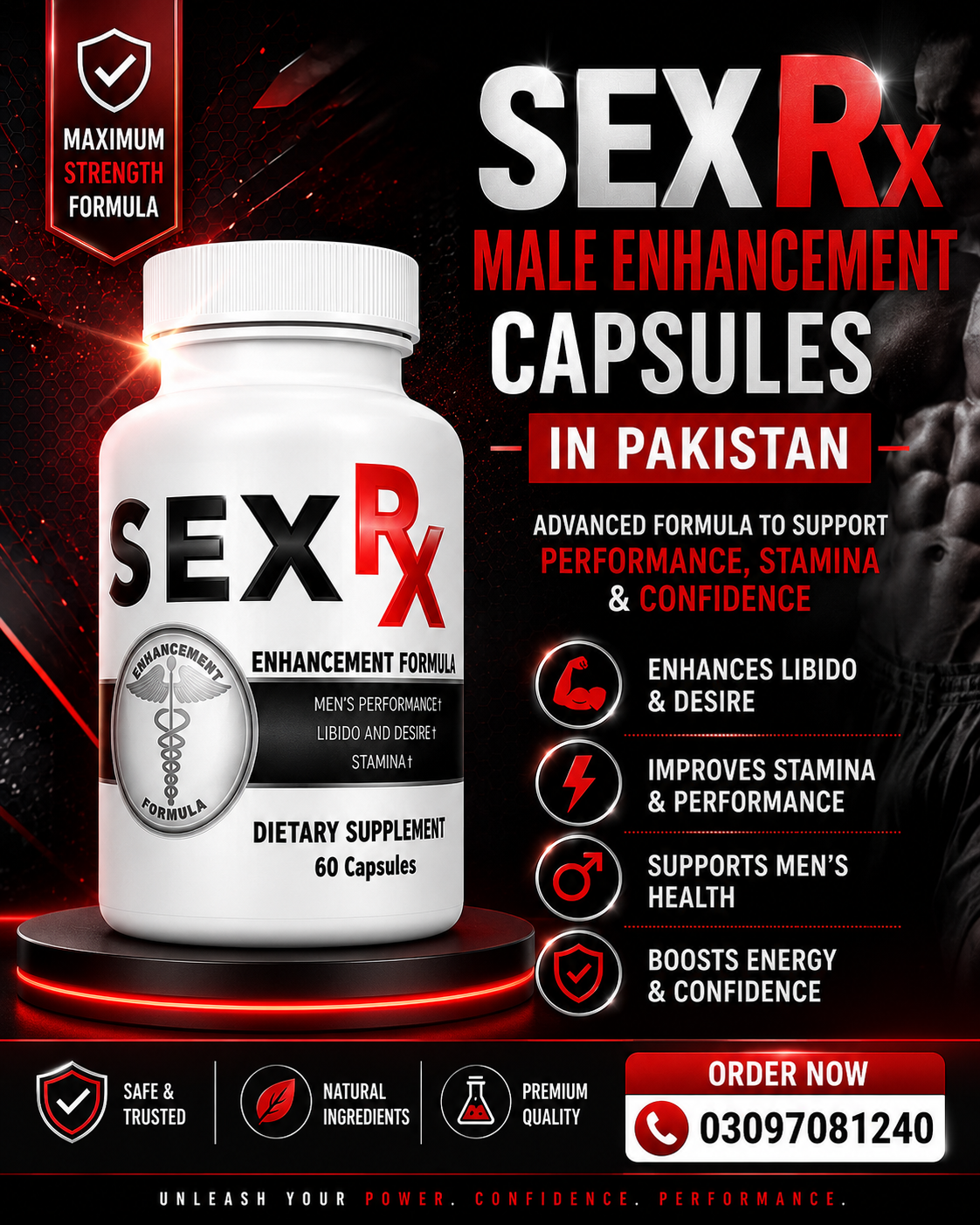 Sex RX - Male Enhancement Pills for Fast Growth- Enlargement Supplement Made in pakistan