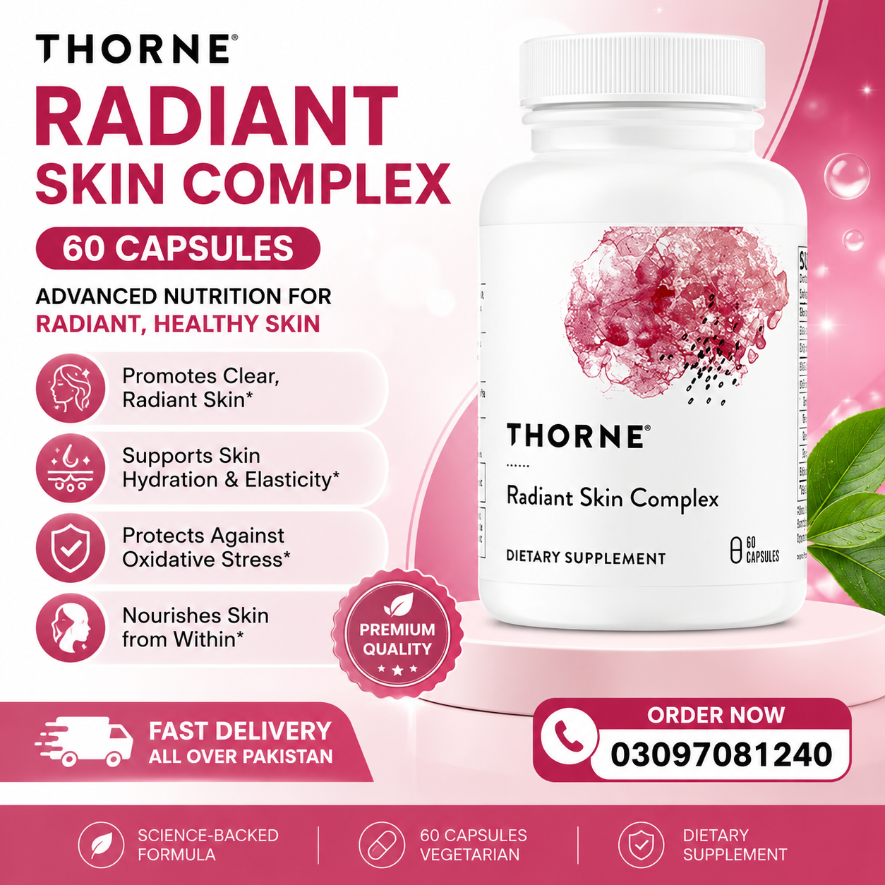 Thorne Radiant Skin Complex 60 Capsules – Advanced Skin Health Formula for Radiant in pakistan