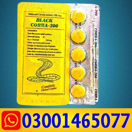 Black Cobra 200mg Tablets in Pakistan Sahiwal Okara Rahim Yar Khan Kasur Dera Ghazi Khan 