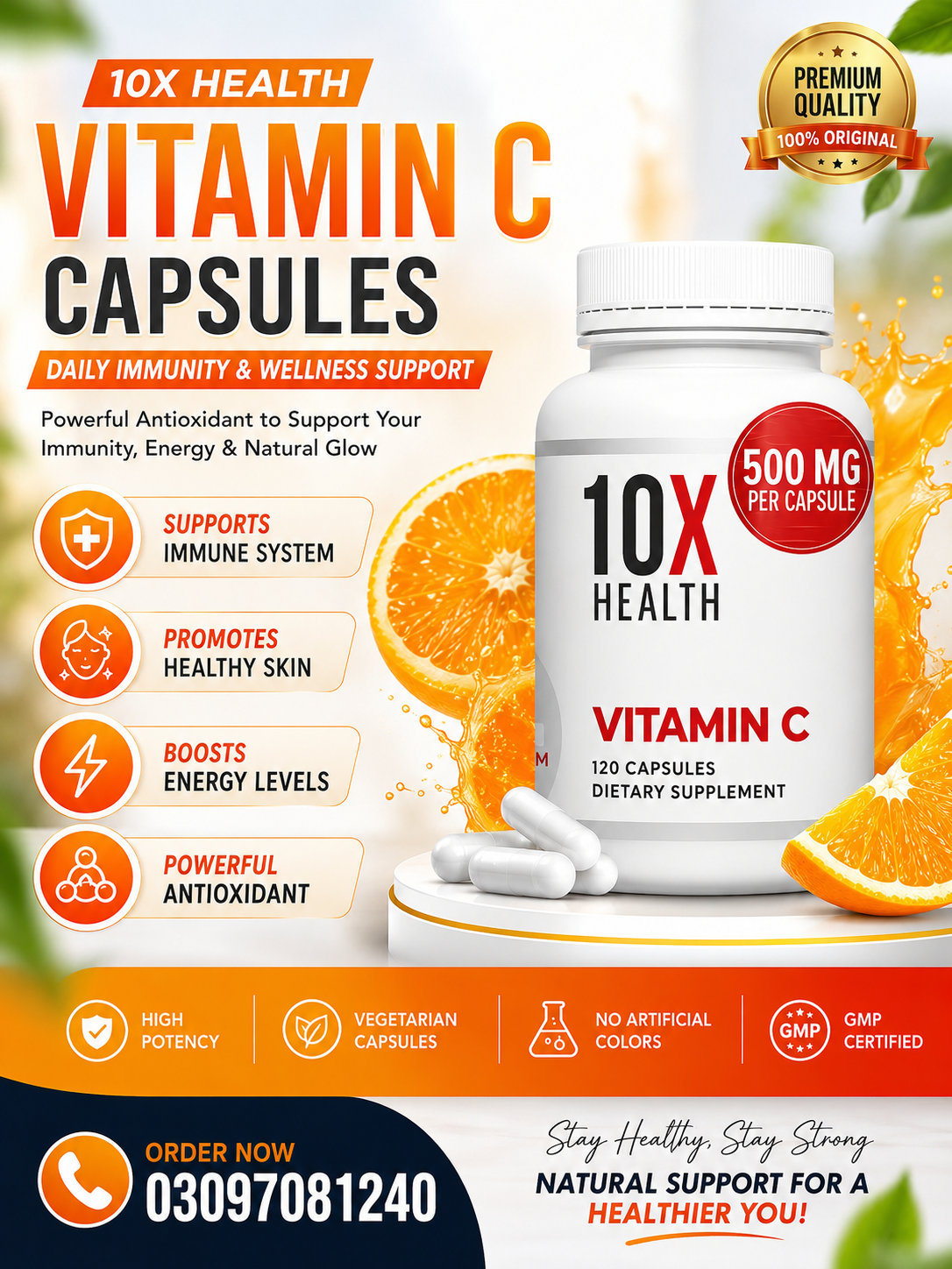 10X Health Vitamin D3 5000 IU & K2 MK7 Capsules in Pakistan