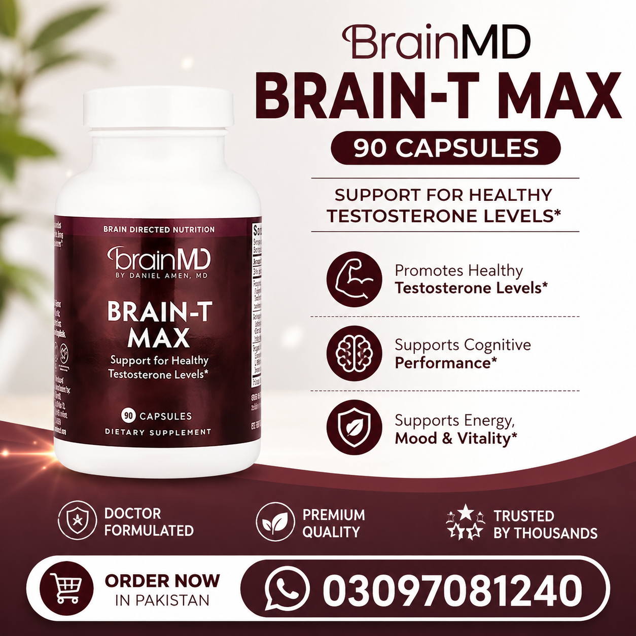 BrainMD Brain-T Max 90 Capsules – Advanced Brain Health, Memory, Focus & Cognitive in pakistan