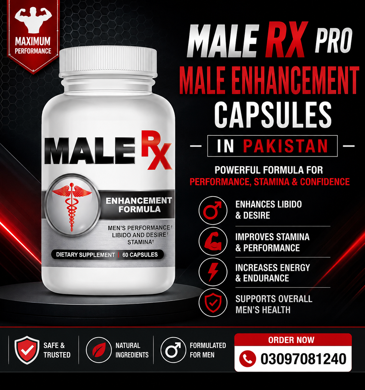 Male RX Pro- Male Enhancement Pills for Fast Growth- Enlargement Supplement in pakistan