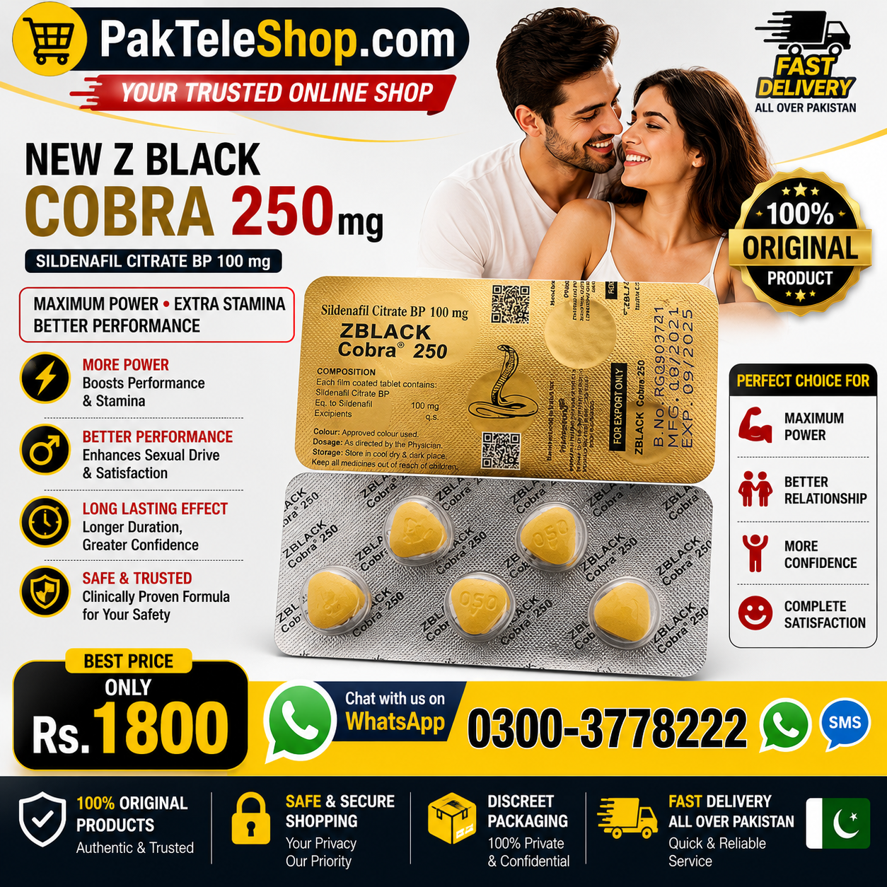 Explore Z Black Cobra 250 in Pakistan through our online platform