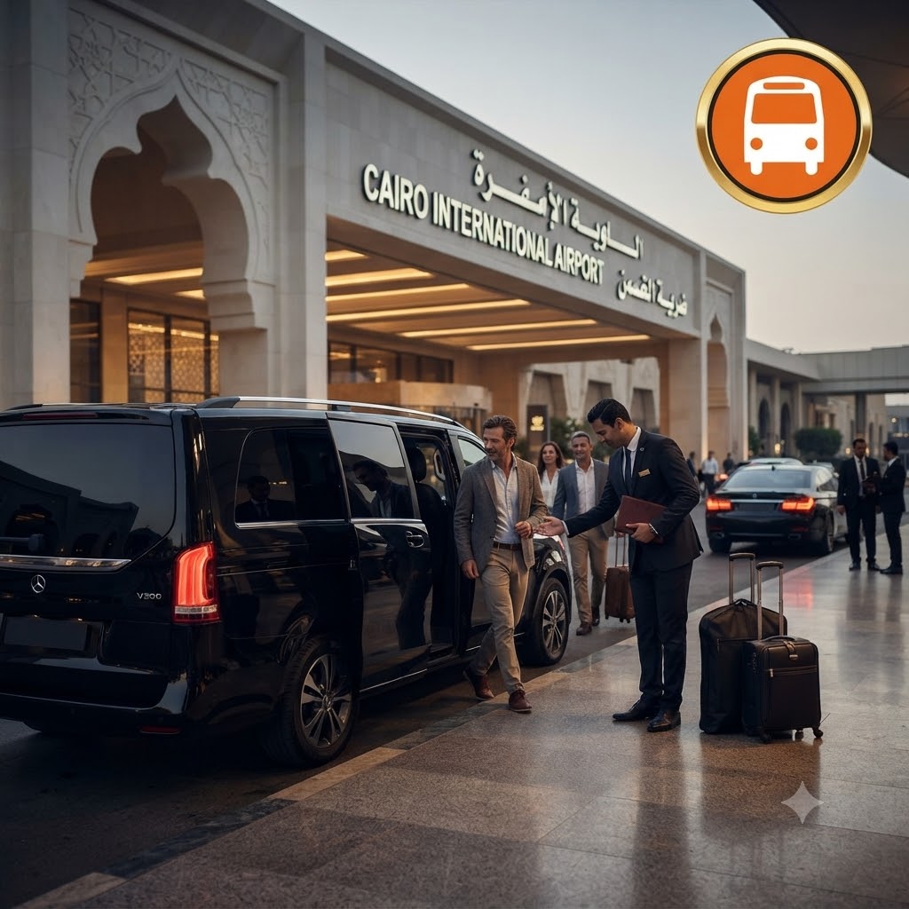 Luxury Car Rental Cairo | Mercedes V300 VIP Airport Transferand a professional chauffeur.