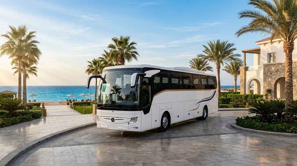 Mercedes 50 Seater Tourist Bus  Rental in Egypt | Luxury FHW Tourist Bus With Professional Driver