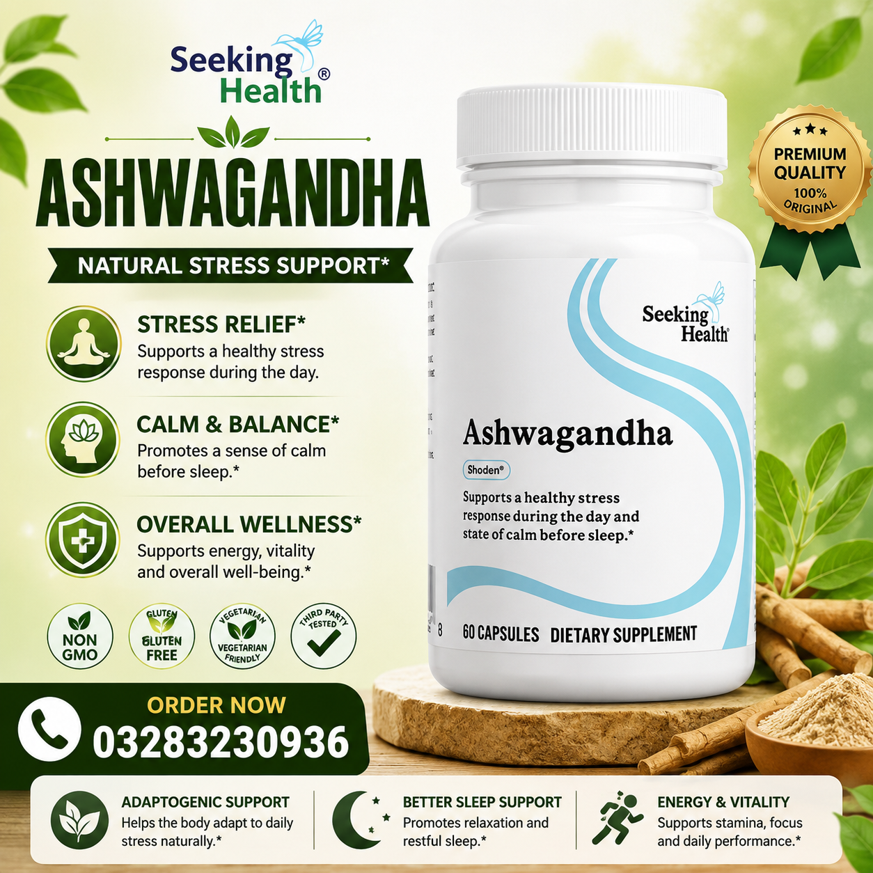 Seeking Health Ashwagandha 60 Capsules – Stress Support & Relaxation Supplement in pakistan
