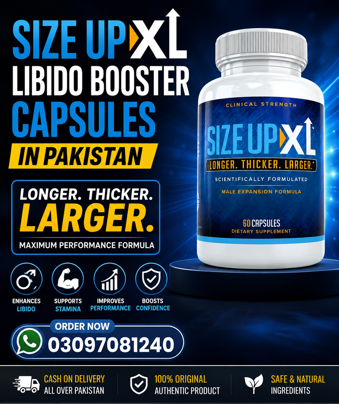 Size Up XL The Ultimate Natural Growth Formula & Libido Booster for Men, 30srv in pakistan