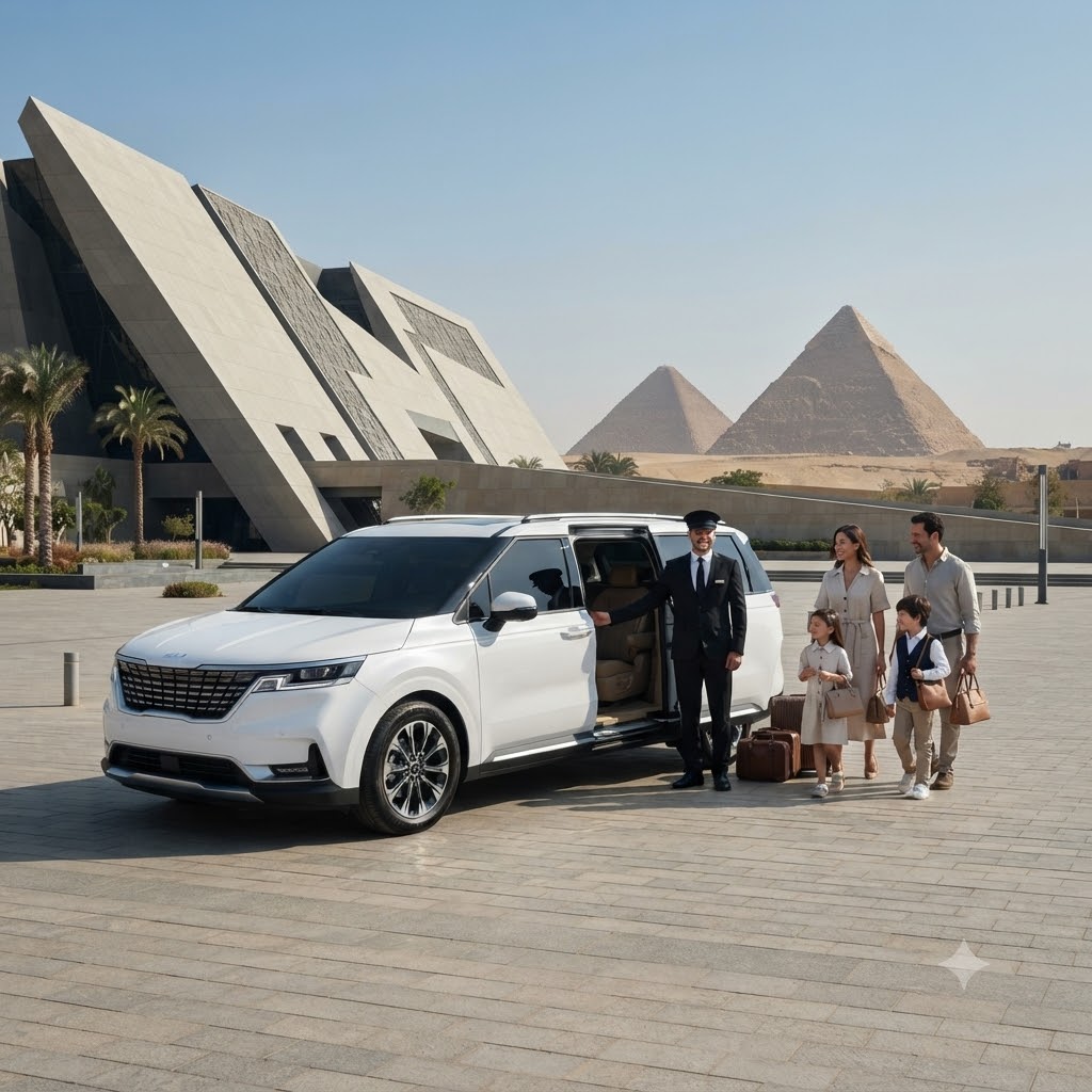 Luxury Car Rental Cairo | Kia Carnival VIP 2026 Private Cairo Tour with a professional chauffeur 