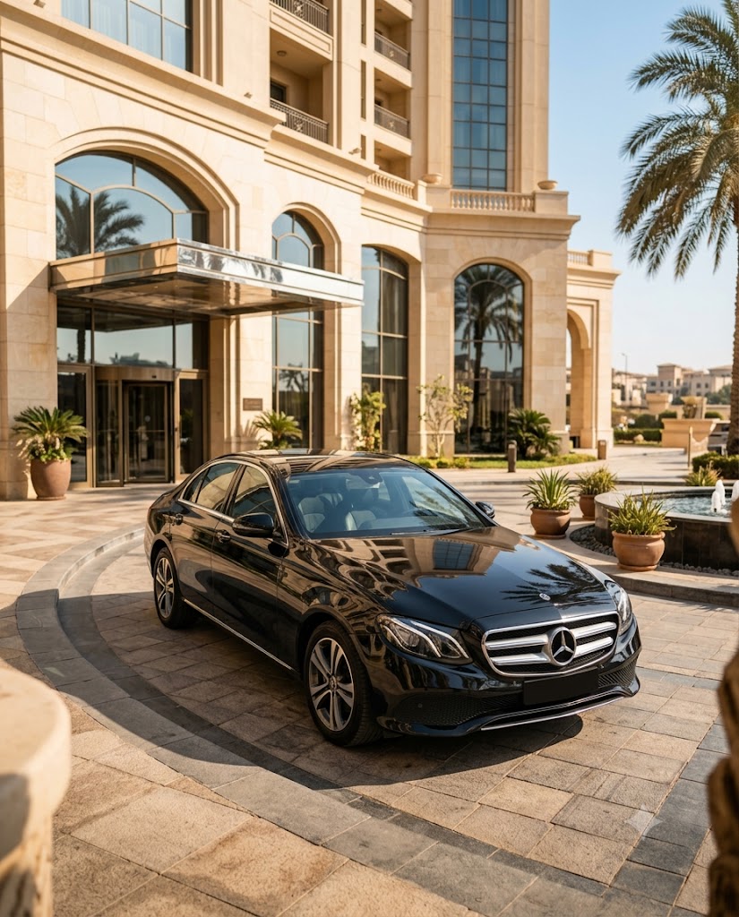 Mercedes E200 Car Rental with Driver in Cairo Egypt | Airport Transfer & Private Trips