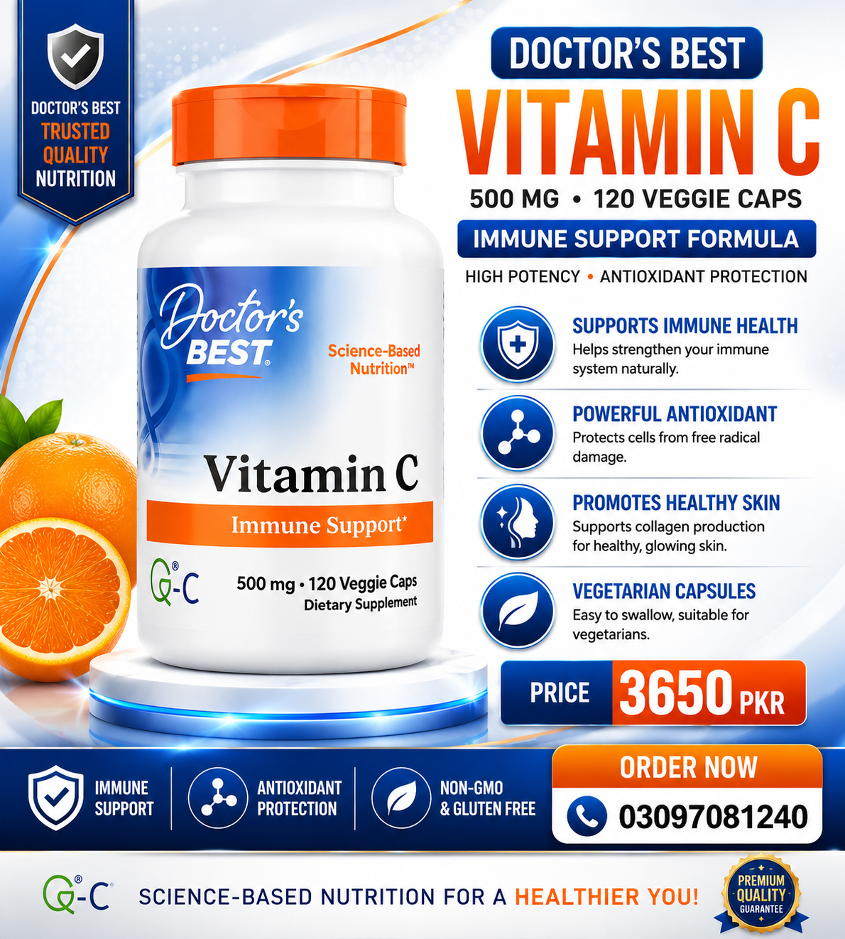 Doctor's Best Vitamin C  Supplement for Immune Support, Antioxidant Protection in pakistan