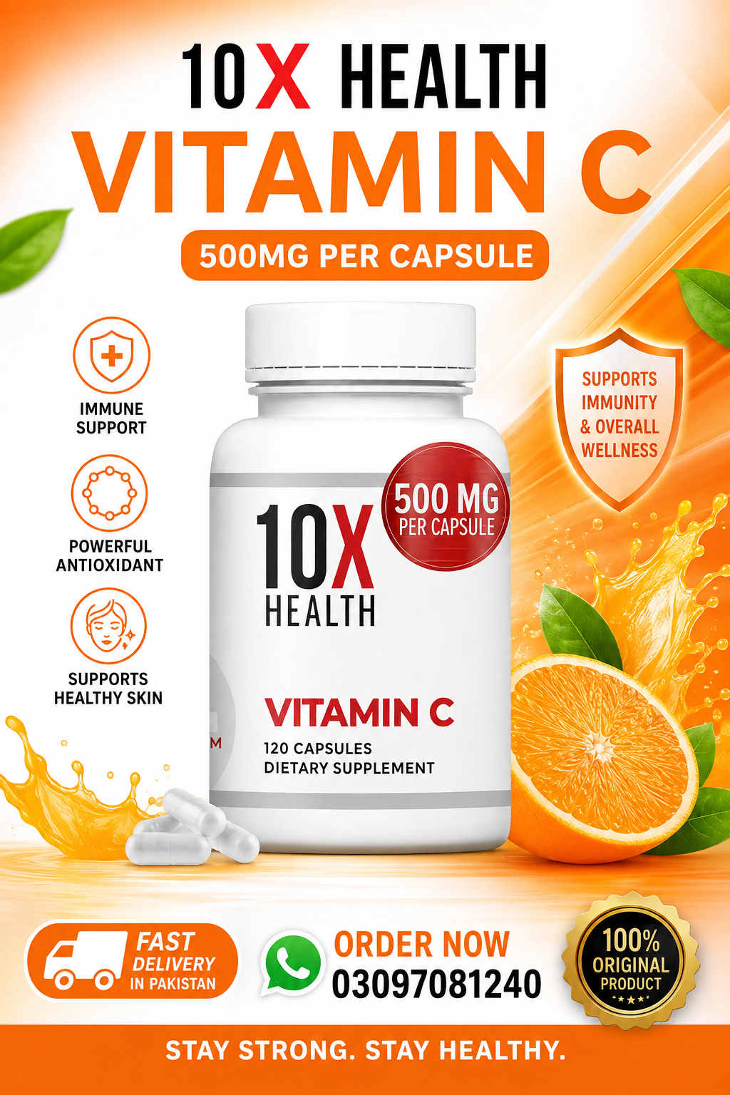 10X Health Vitamin C Supplement - Immune Support Supplement with Vitamin C 1000mg in pakistan