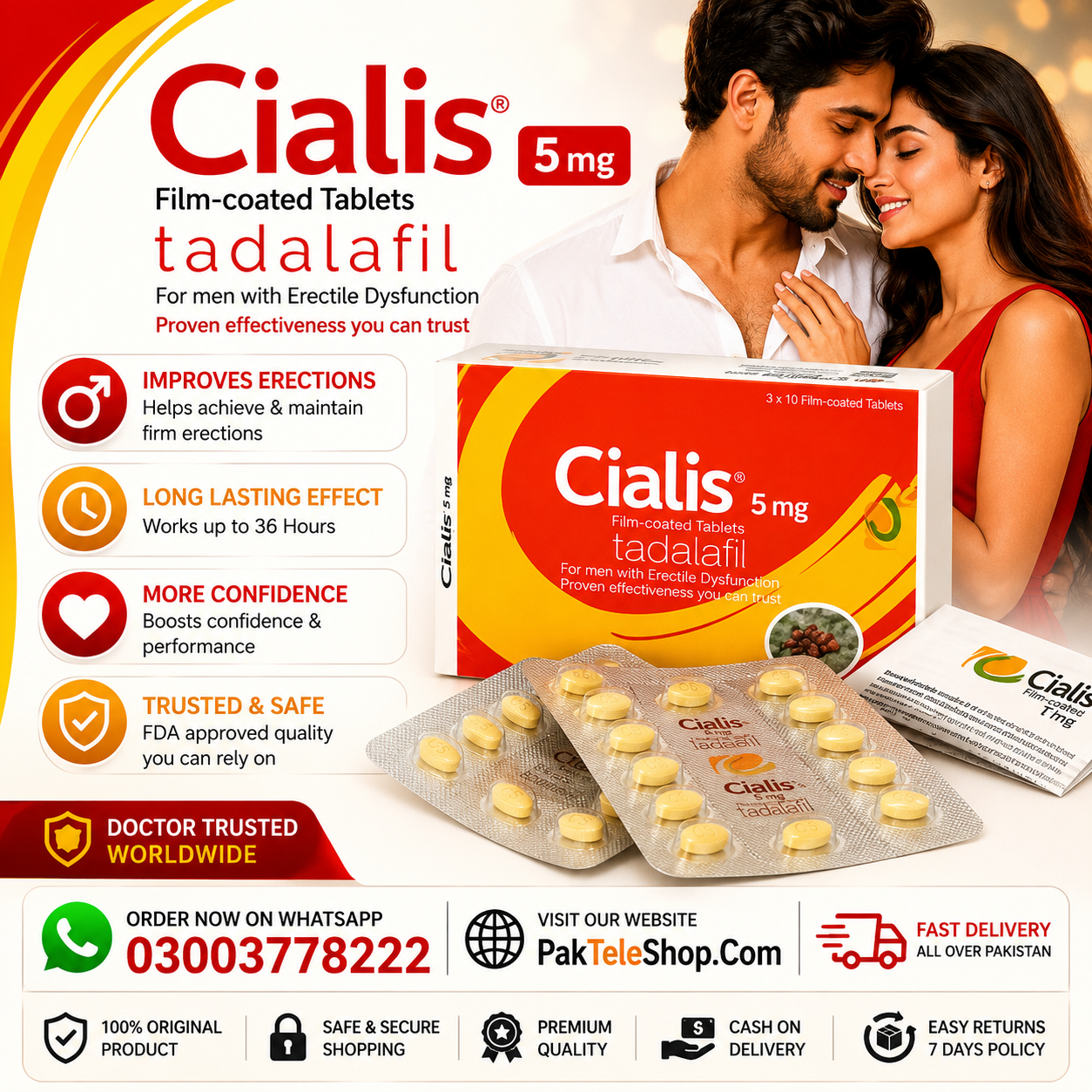Cialis 5mg Tadalafil Tablets Price in Pakistan | Genuine Product