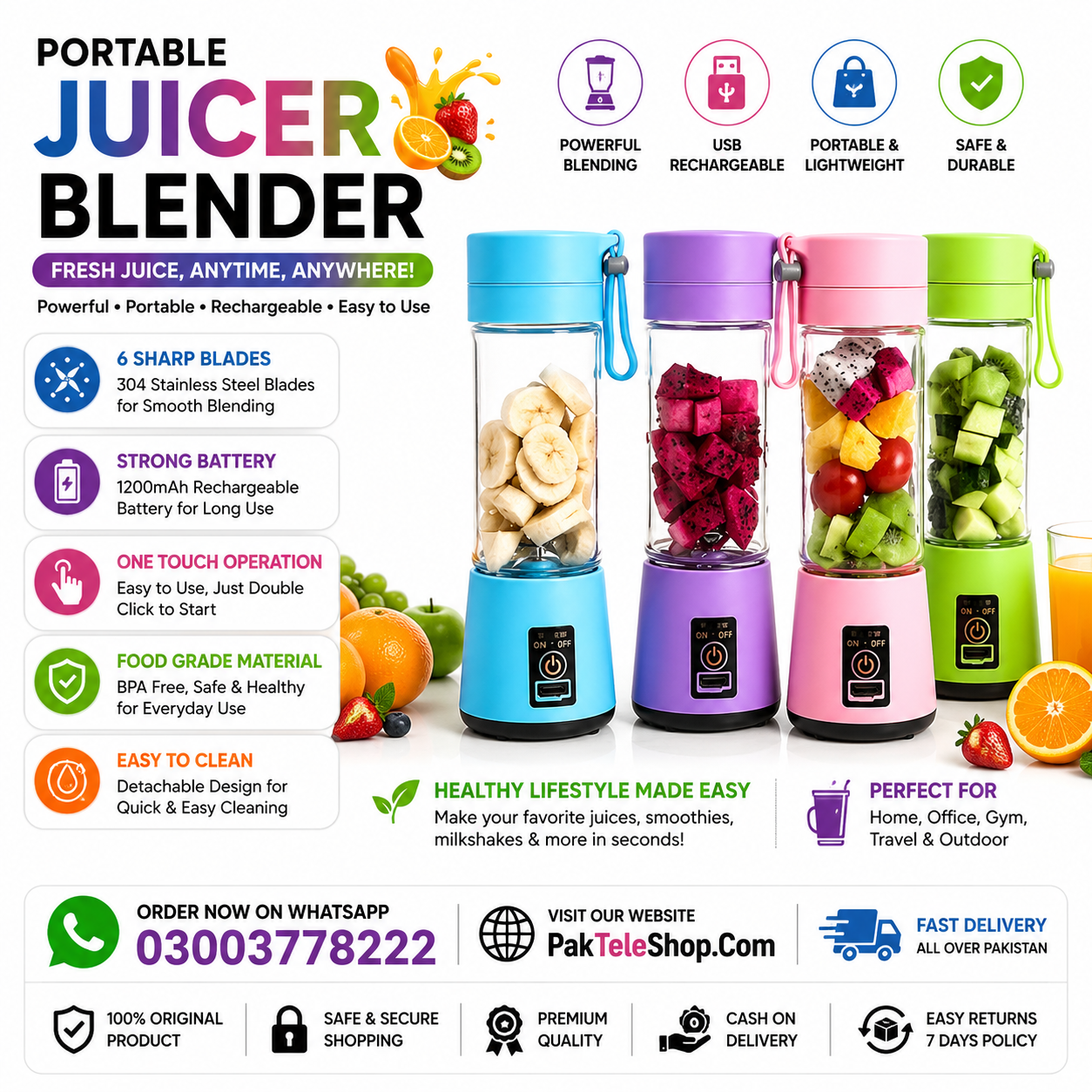 Mini Juicer Blender Price in Pakistan - WhatsApp: 0300-3778222